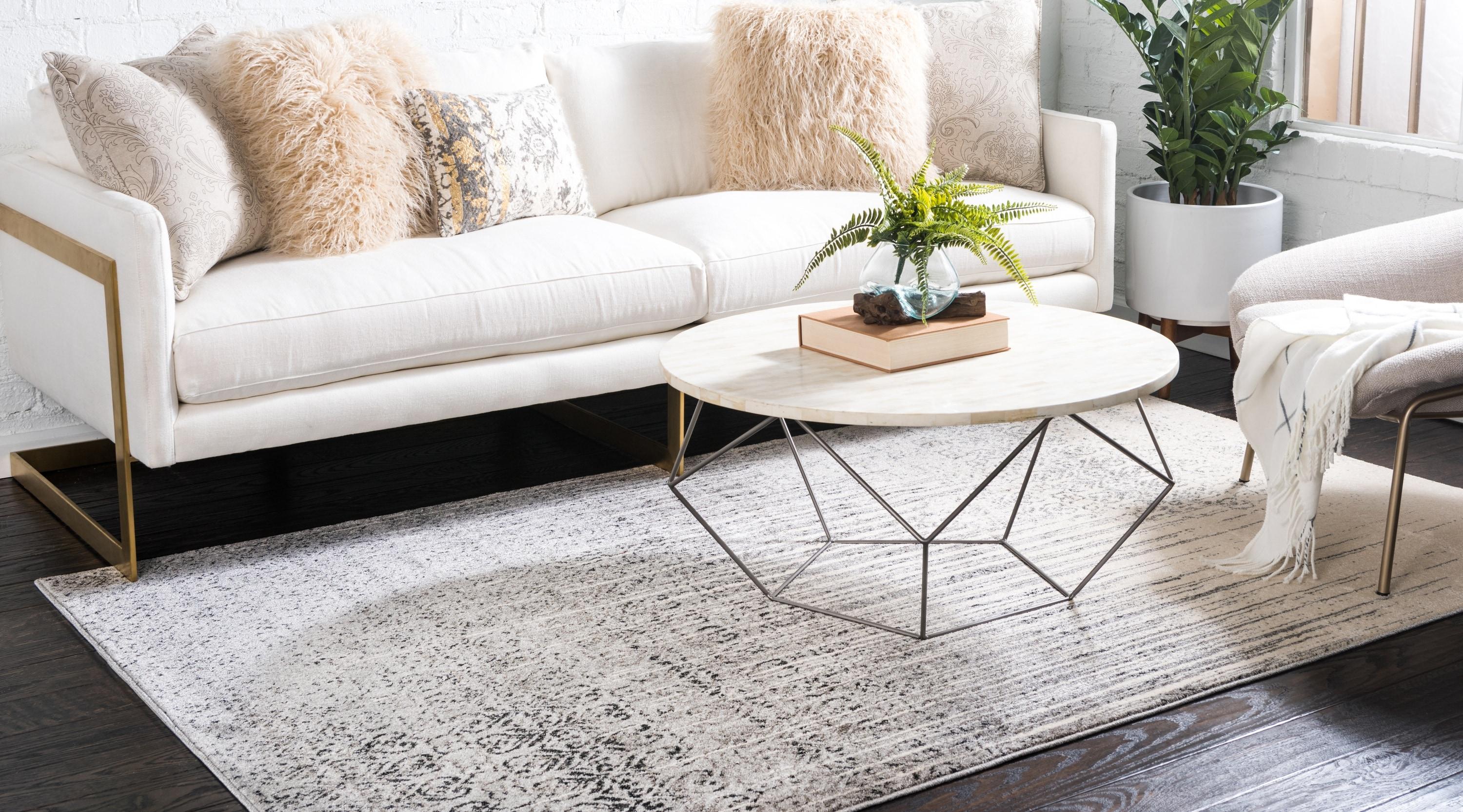 Unique Loom Del Mar Collection Area Rug - Jennifer (4' 1" x 6' 1" Rectangle Gray/Black)