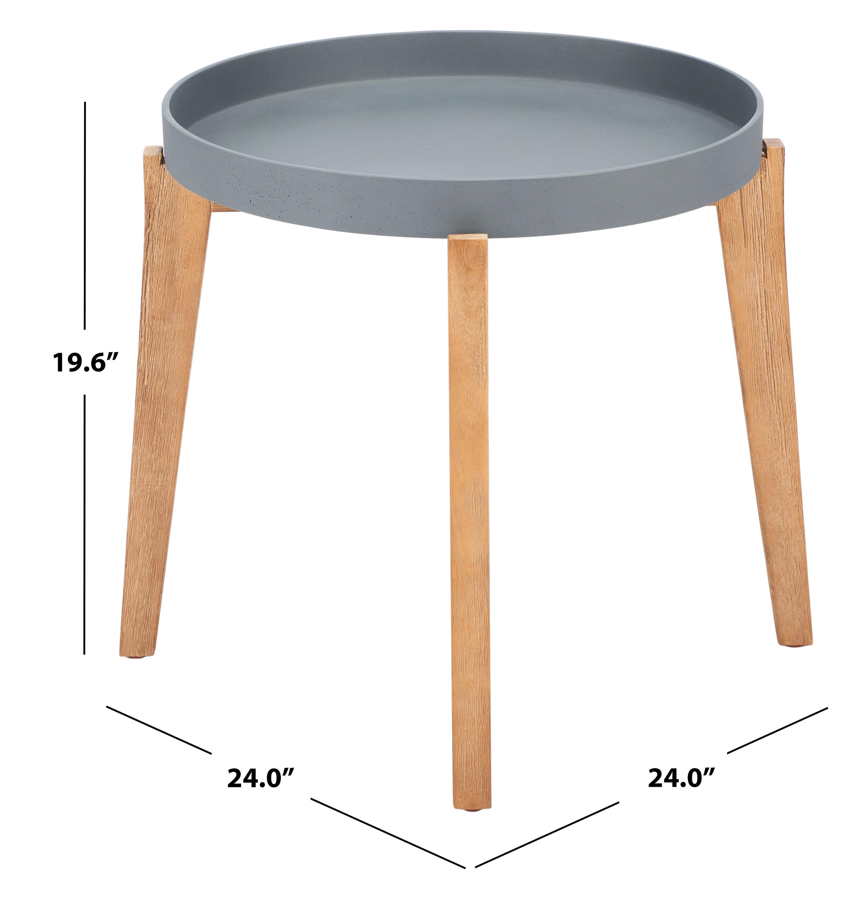 Charlen Indoor/Outdoor Side Table - Natural/Grey - Safavieh