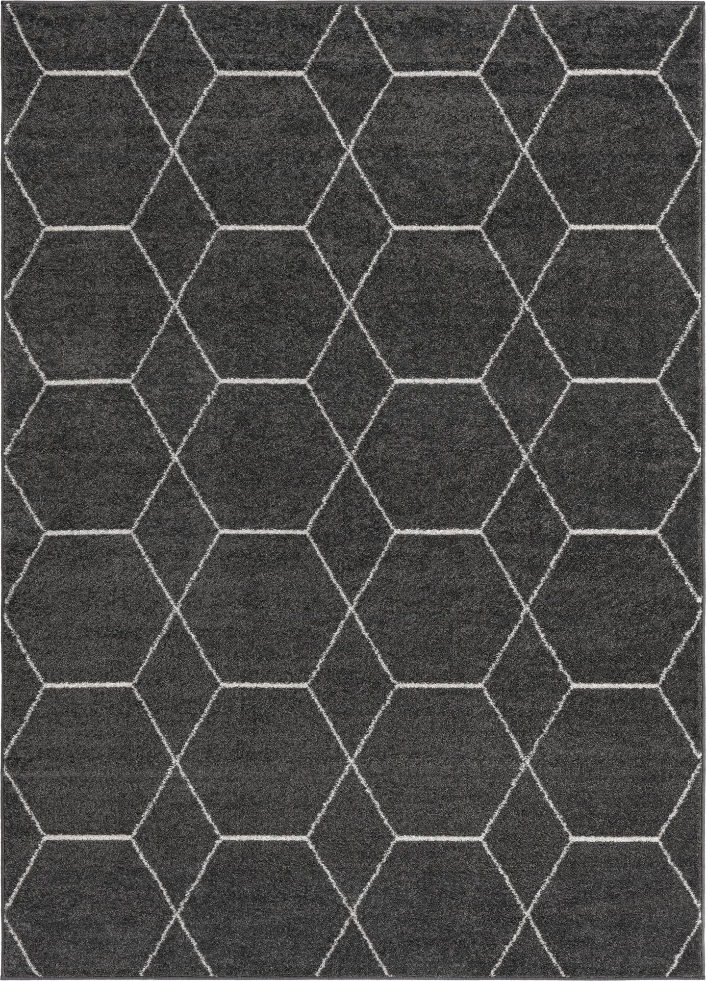 Unique Loom 9' 0 x 12' 0 Trellis Frieze Geometric Dark Gray Area Rug