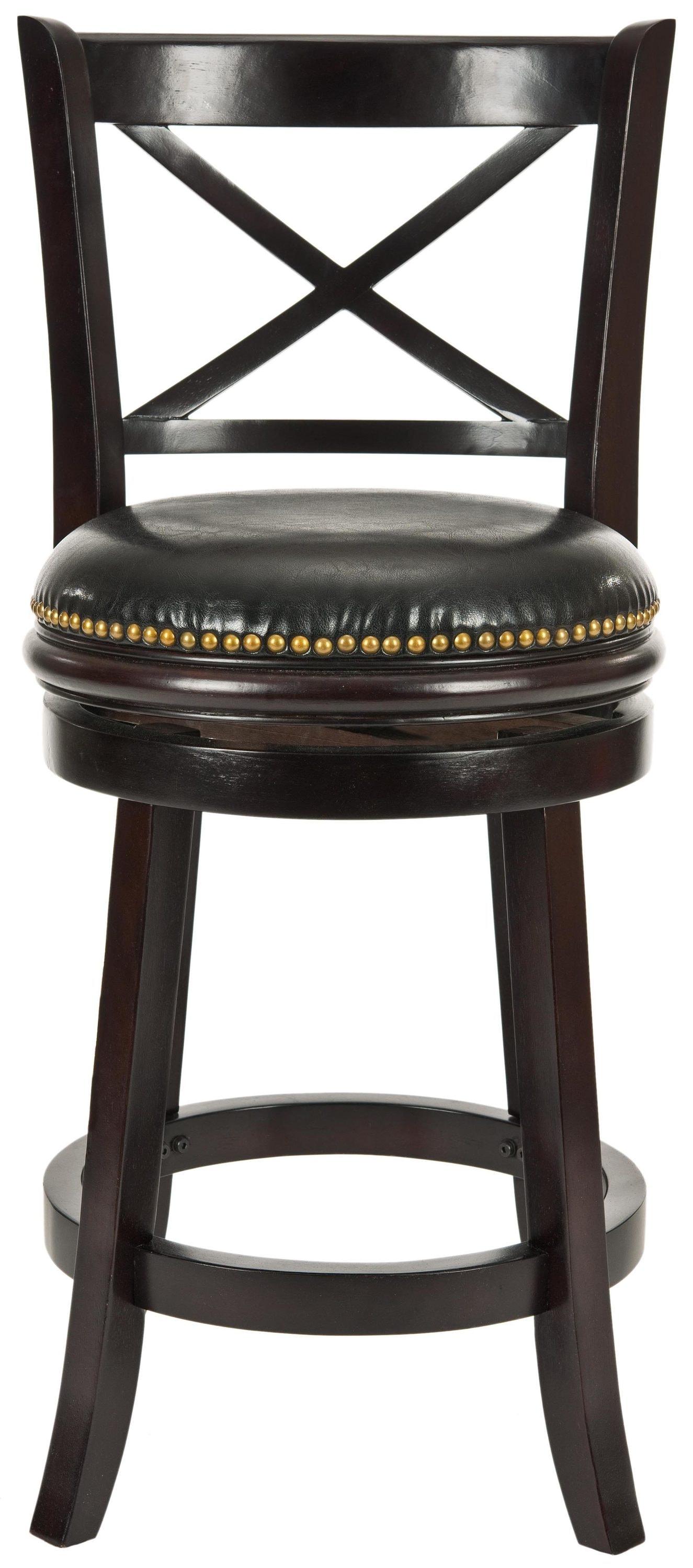 Butler Counter Stool - Cappuccino/Black - Safavieh