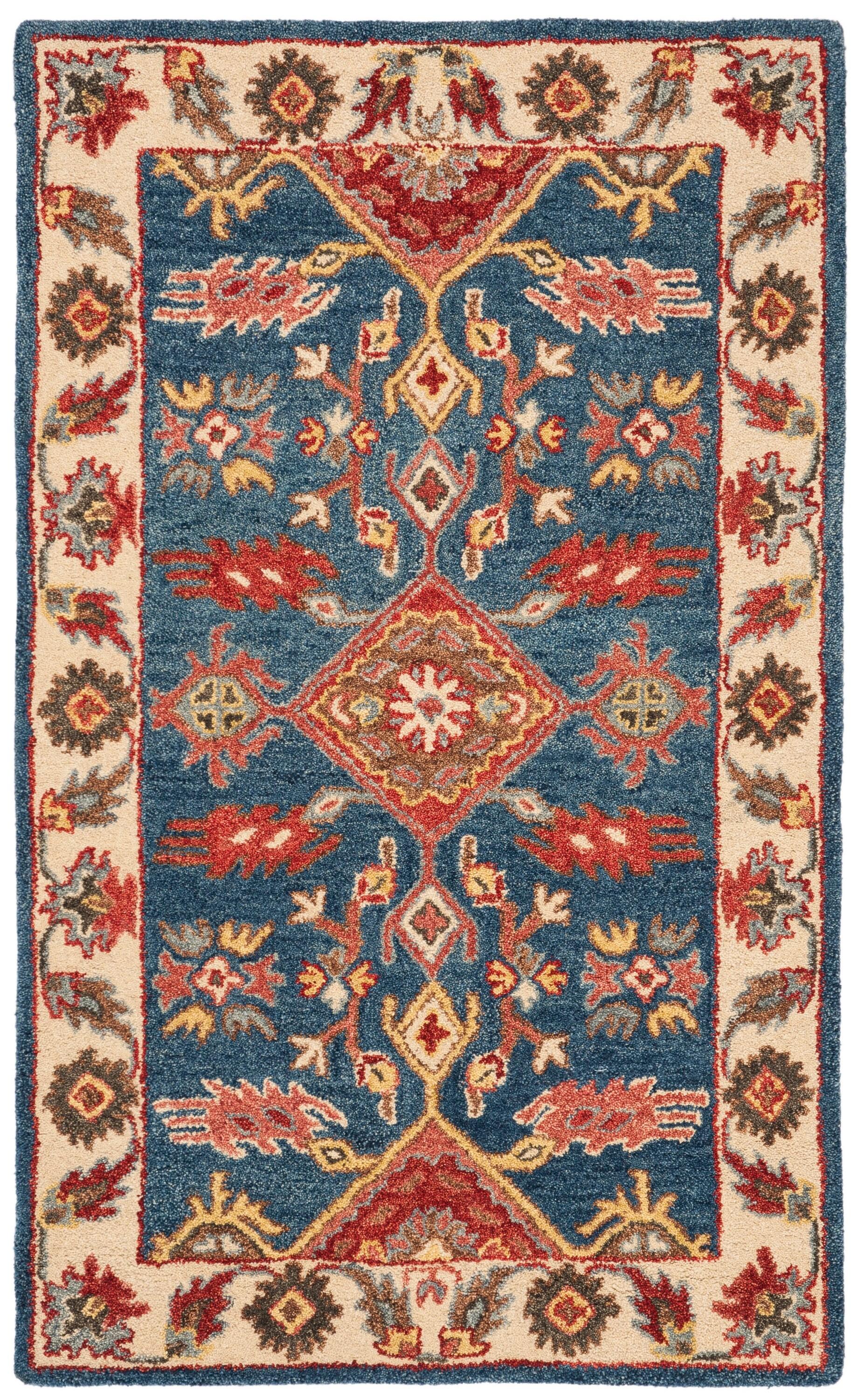 Antiquity AT506 Hand Tufted Area Rug - Blue/Red - 3'x5' - Safavieh.