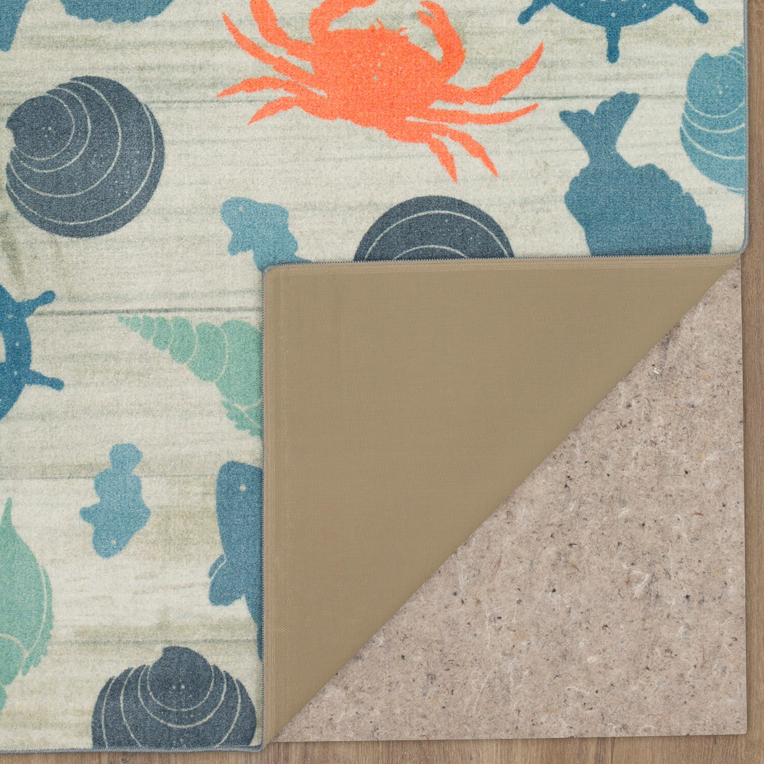 Mohawk Home Prismatic Coastal Otomi Seaside Transitional Nature Coastal Precision Printed Area Rug, 5'x8', Grey & Teal