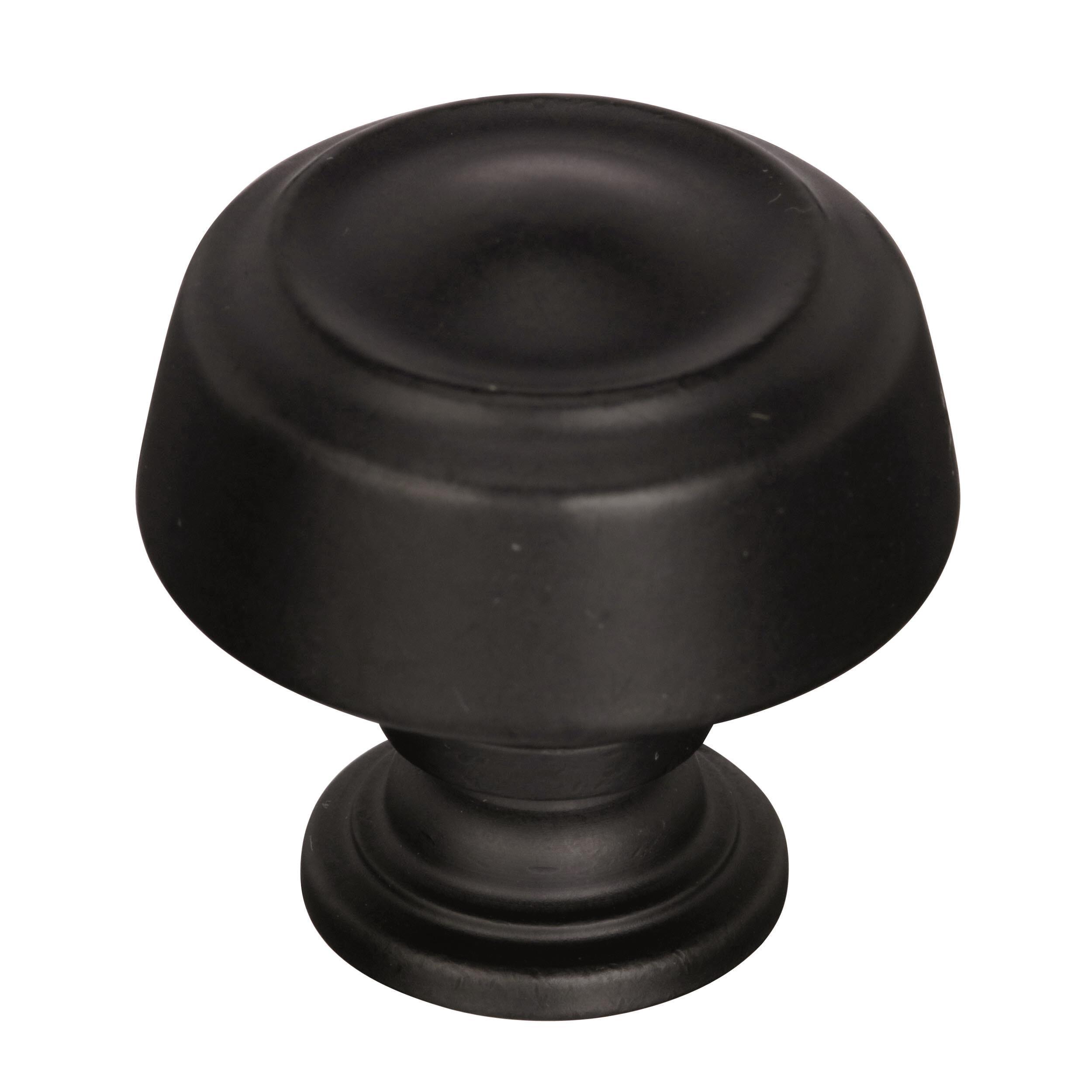 Amerock Kane 1-3/16 inch (30mm) Diameter Black Bronze Cabinet Knob