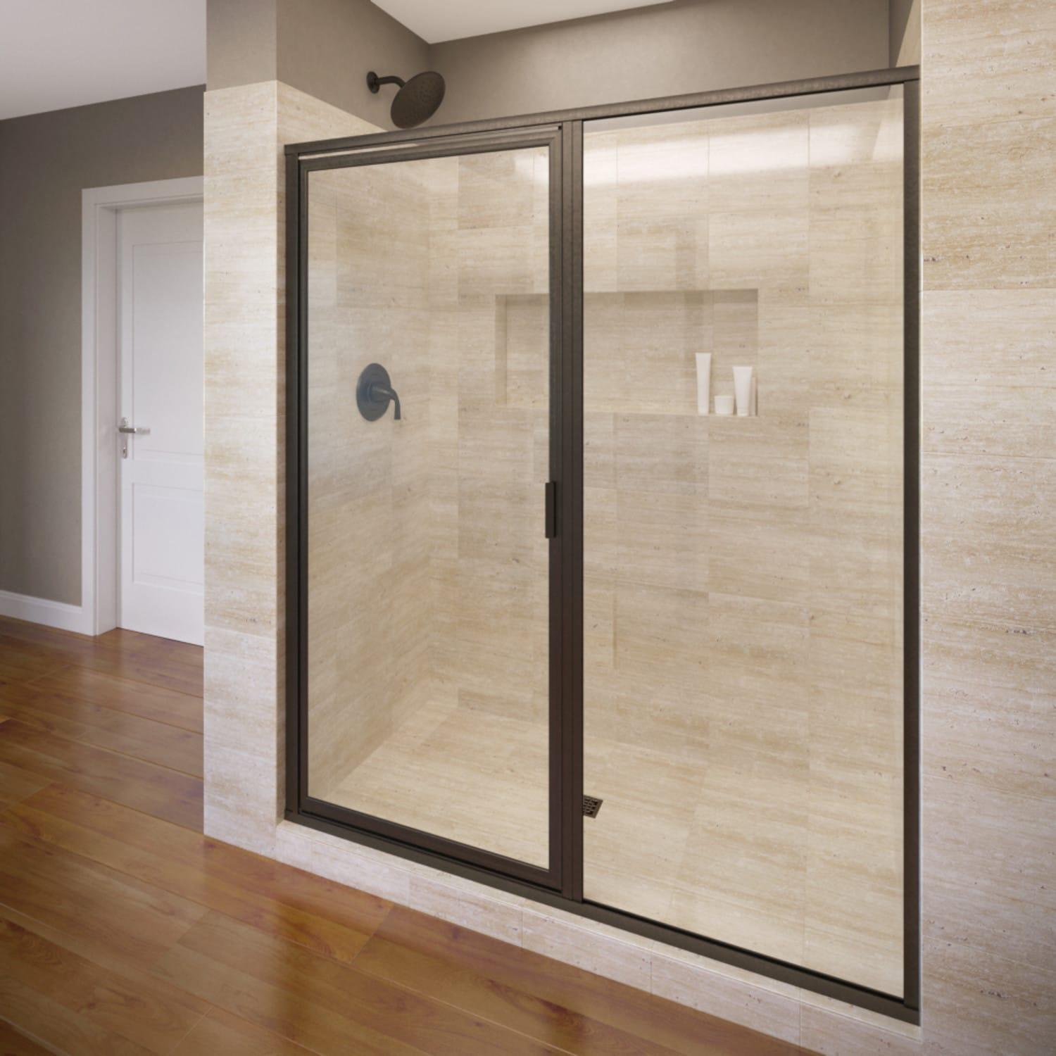 Deluxe 47" x 72.13" Pivot Framed Shower Door