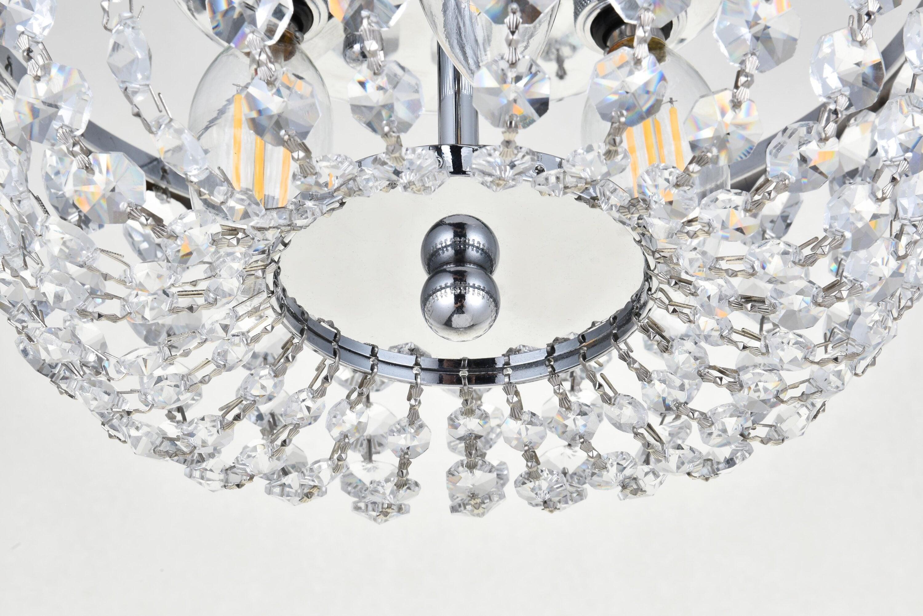 Elegant Lighting Cora 10 inch flush mount in chrome