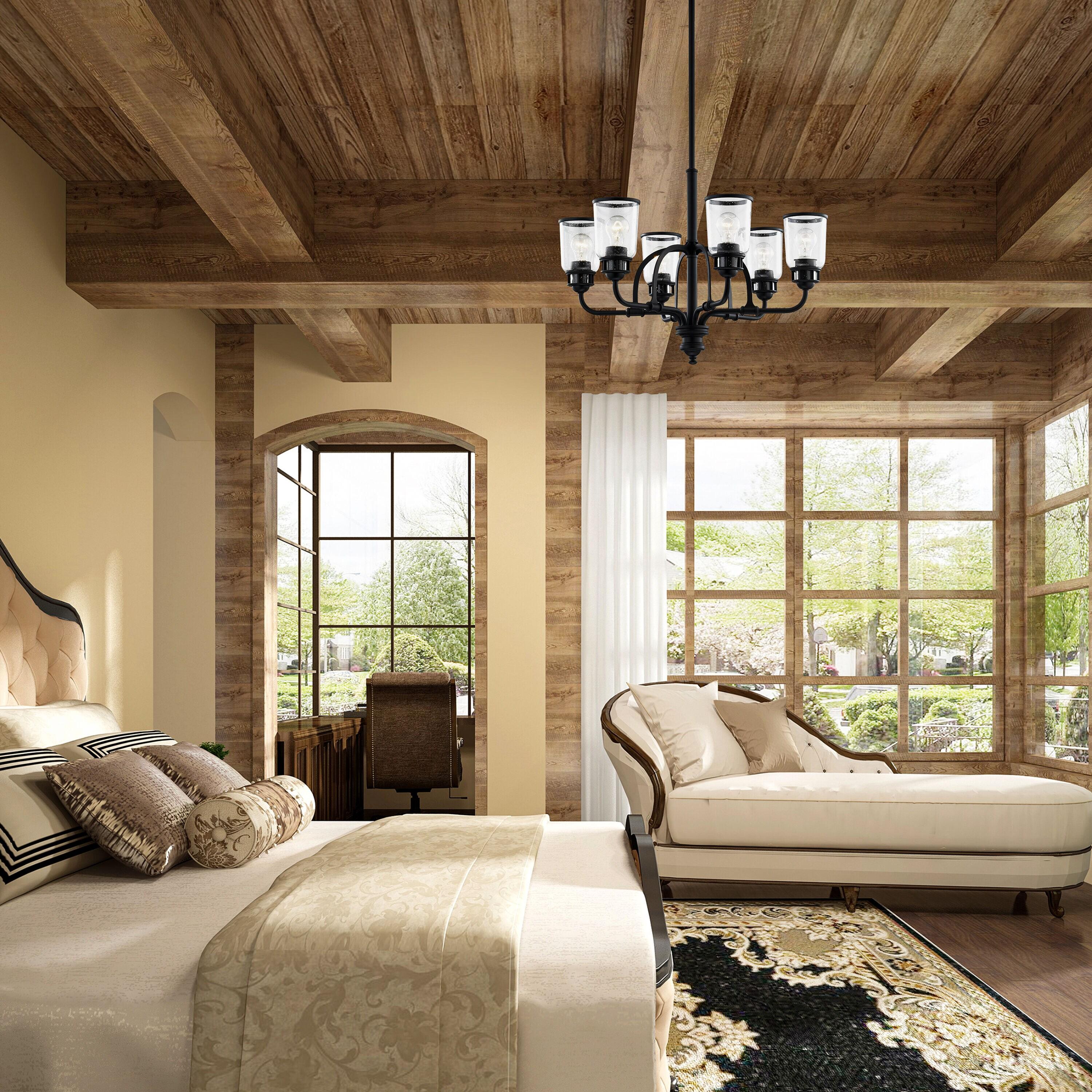 Livex Lighting Lawrenceville 6 -Light Matte Black Traditional For Use in Bathrooms, Bedrooms, Dining Rooms, Foyers, Kitchens, Living Rooms Chandelier