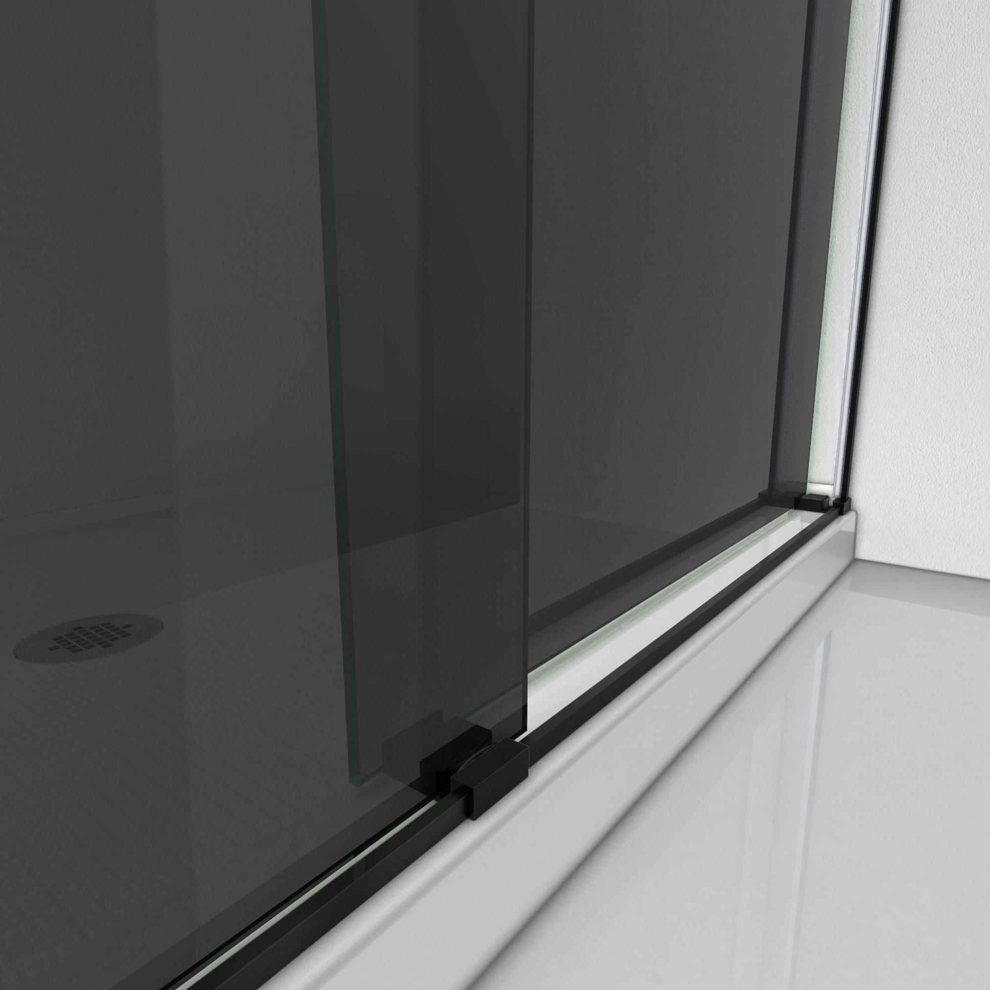 56" - 60" W x 76" H Reversible Frameless Shower Door with ClearMax Technology