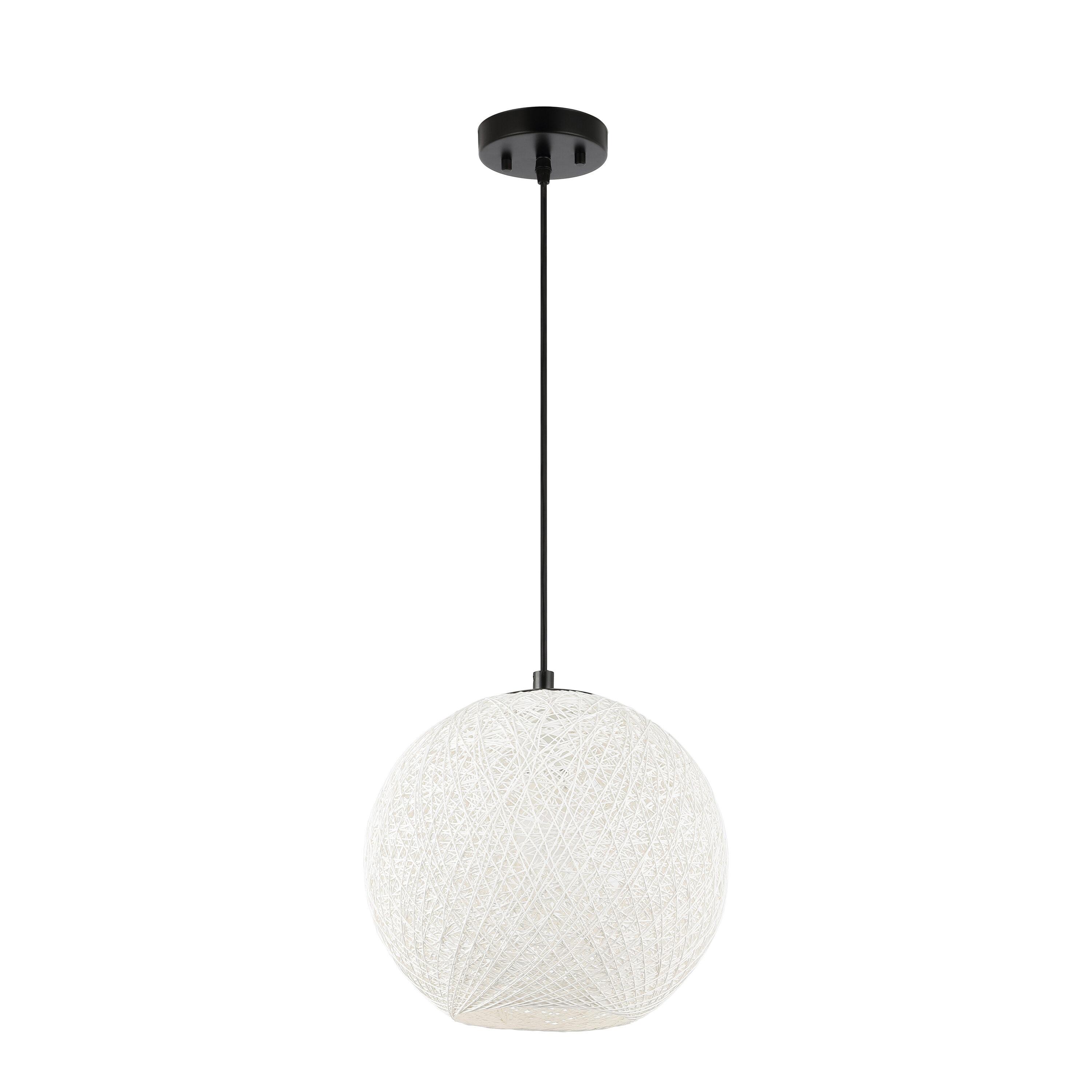 Isla Jade 12" Lacey Bohemian Minimalist Iron/Rope Woven Globe LED Pendant White/Black : 20x20 Inch Polyester, Machine Washable Cloth Napkins