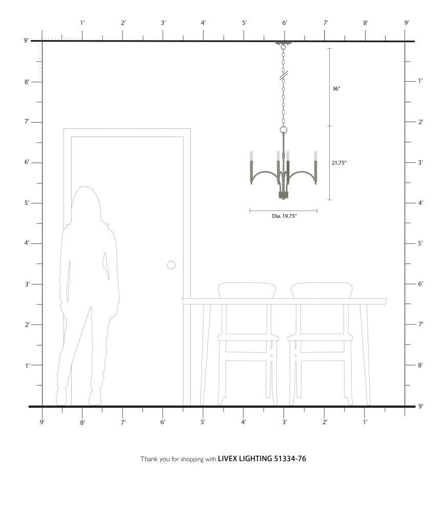Livex Lighting Wisteria 4 - Light Chandelier in  Scandinavian Gray