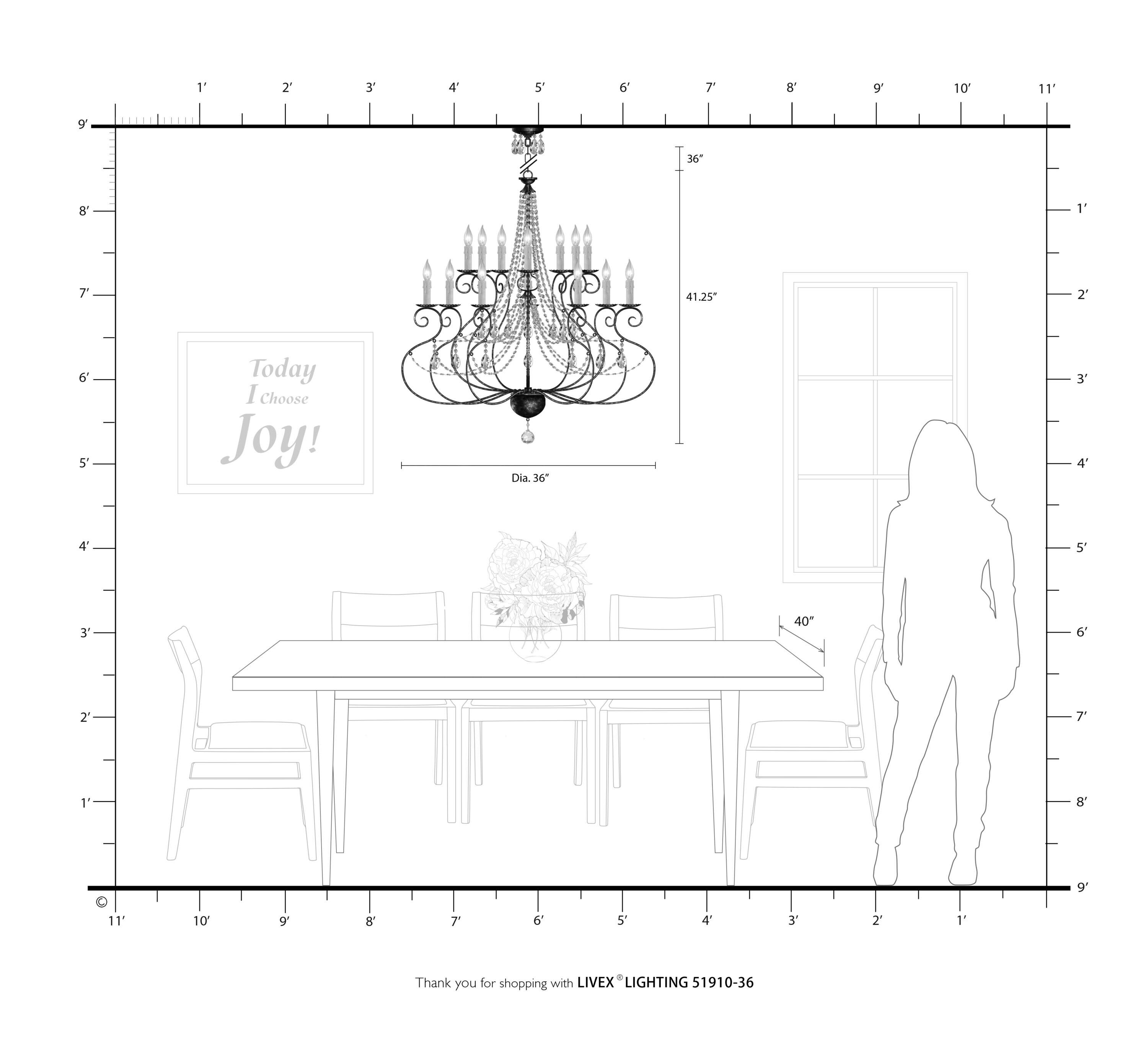 Isabella European Bronze 14-Light Crystal Chandelier