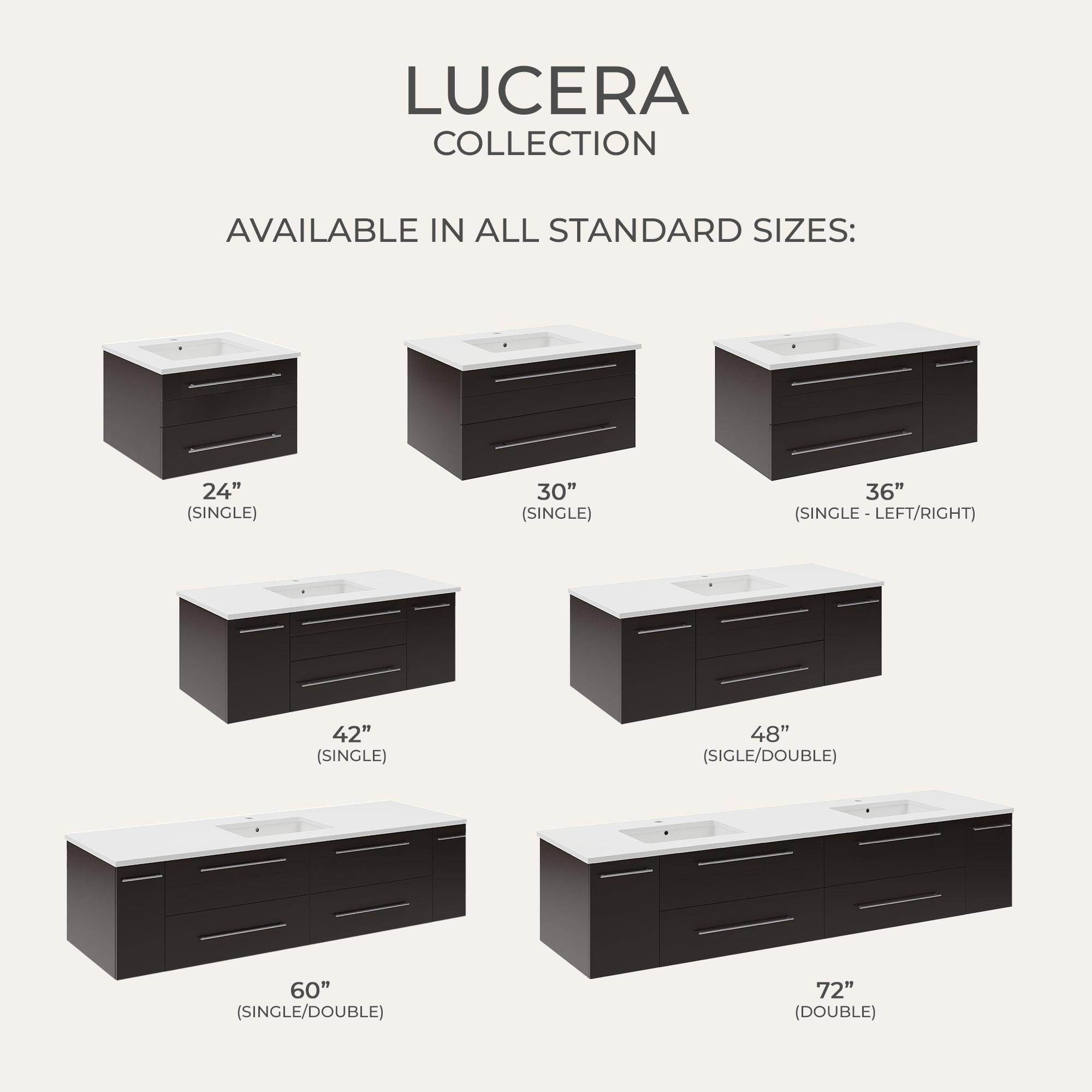 Fresca Lucera 60" Wall Mount Double Undermount Sink Bathroom Vanity Base Only (Top & Sink Not Included)