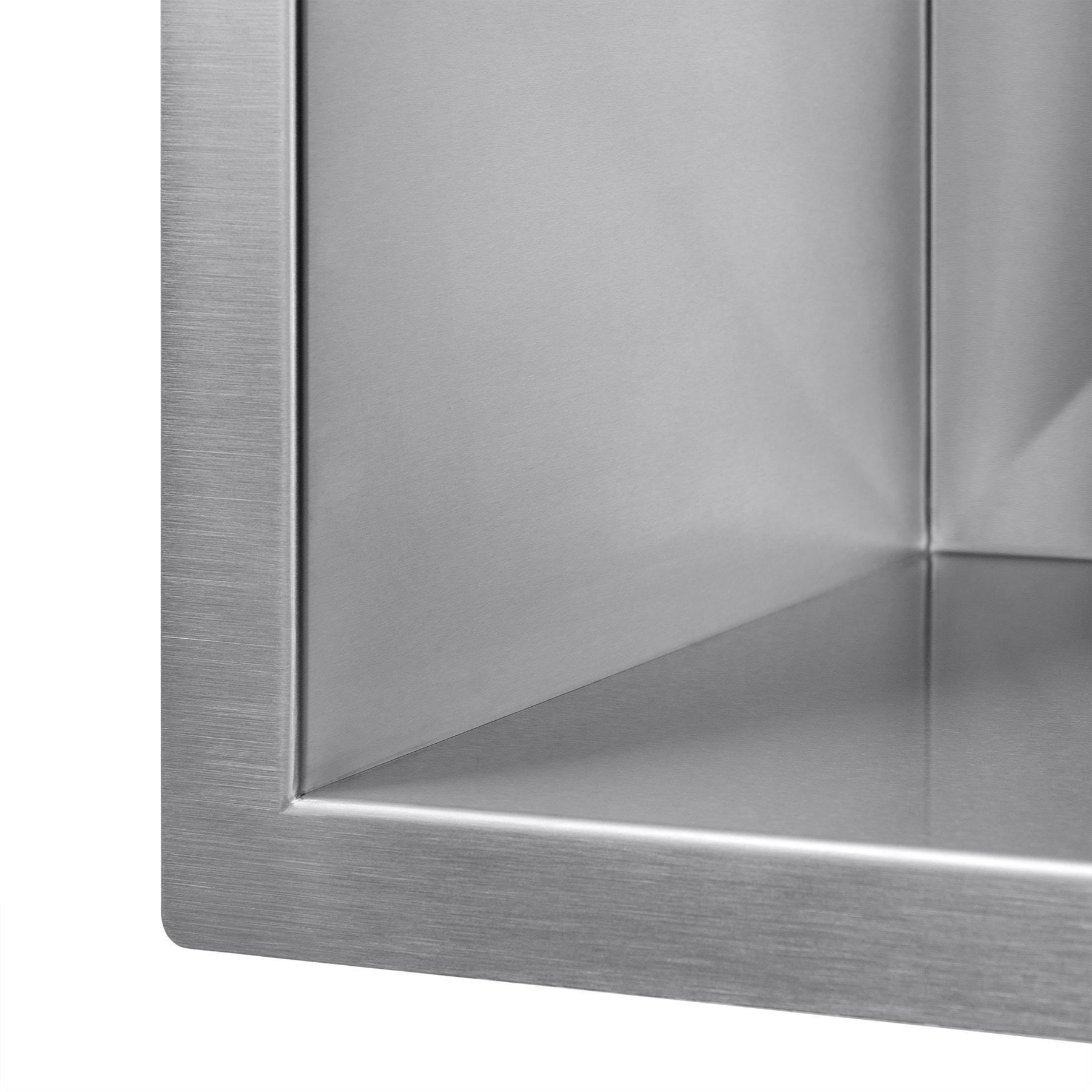 Drop-In 33-in x 22-in Brushed Stainless Steel Single Bowl 1-Hole Kitchen Sink