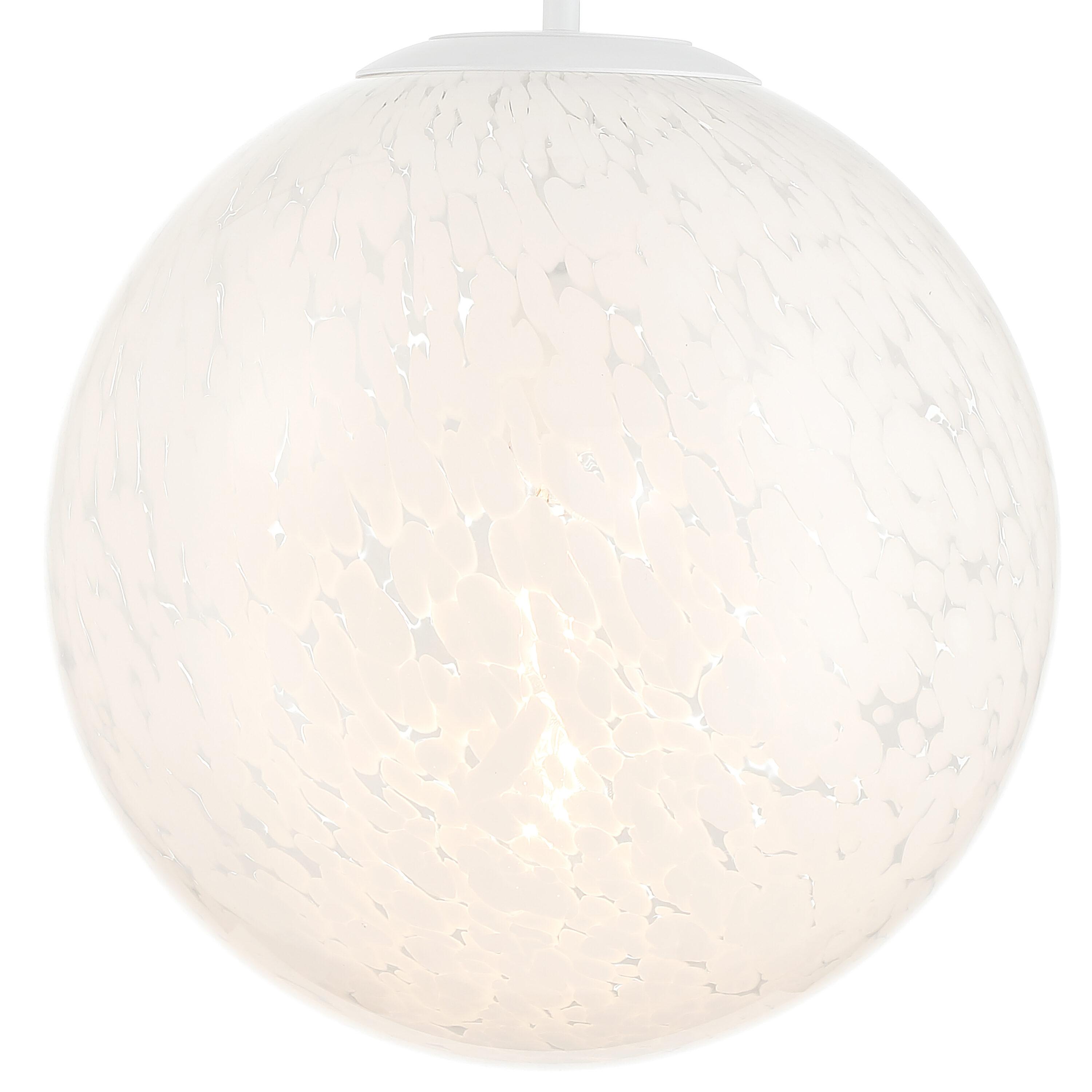 Matte White Globe Pendant Light with Frosted Glass Shade