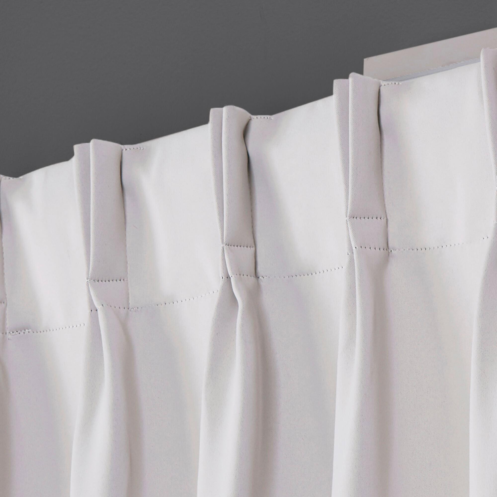 Set of 2 96"x54 Panza Sheer Linen Printed Metallic Geometric Grommet Top Window Curtain Panel White Silver Print - Exclusive Home