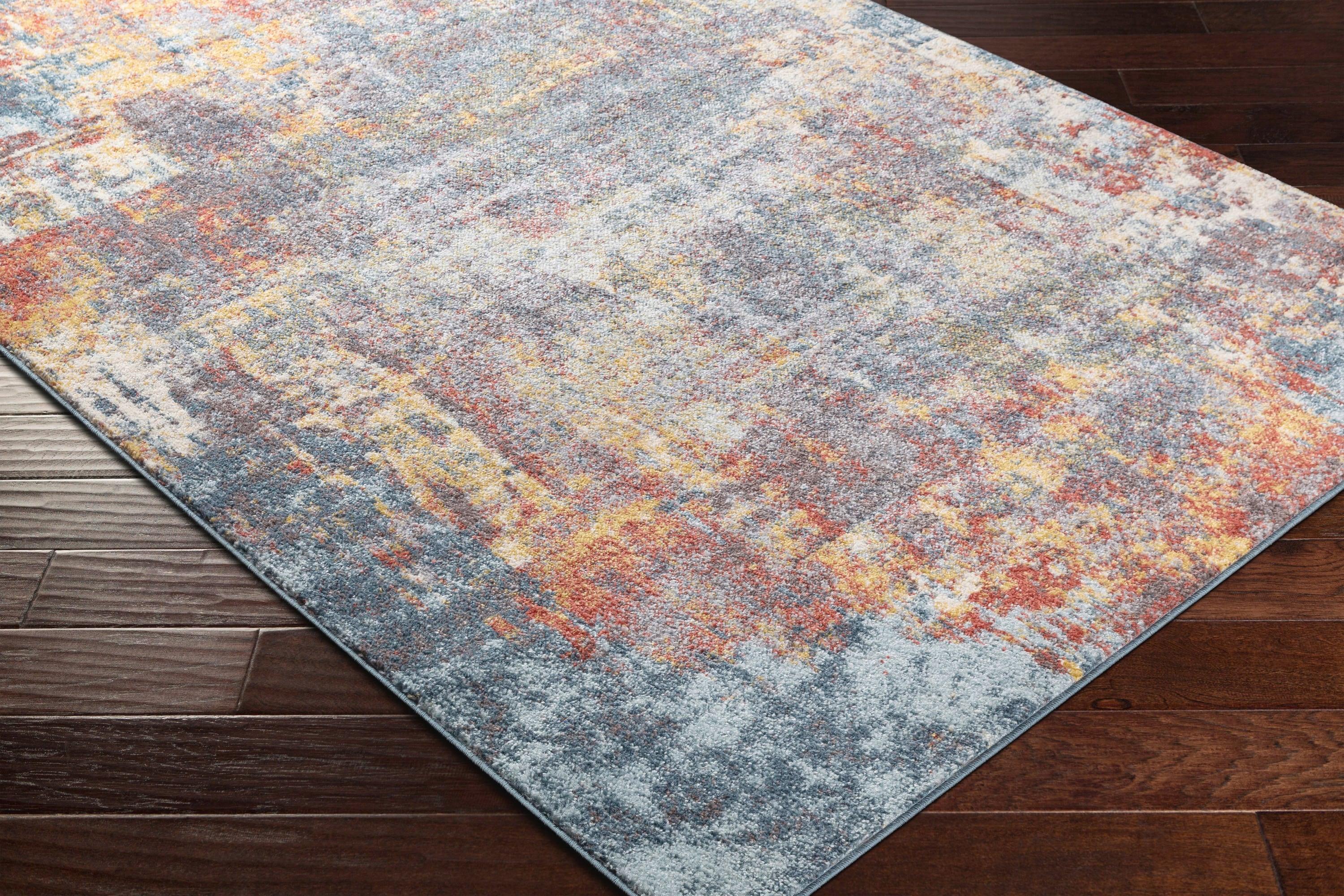 Livabliss 5'3"x7'3" Strata Modern Rugs Blue: Midcentury 5x7 Indoor Area Rug, Fade & Stain-Resistant