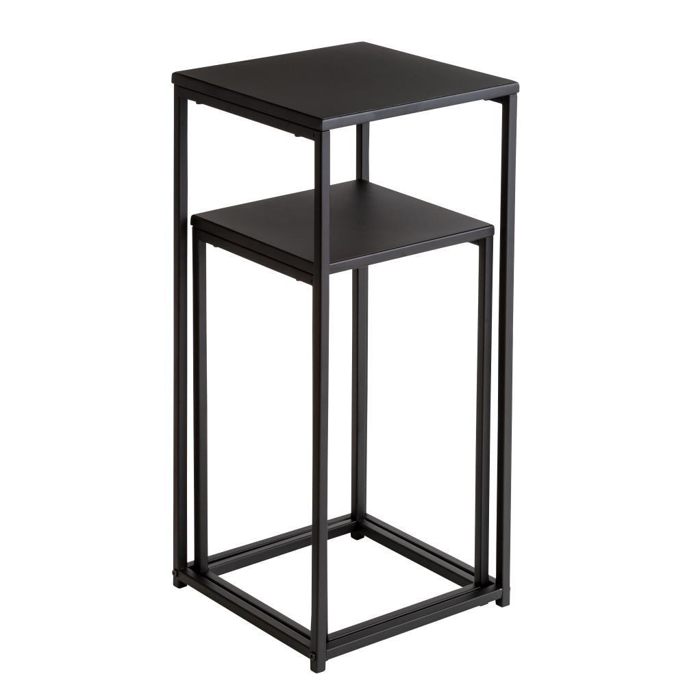 Honey-Can-Do Steel Nesting Square Side Tables, Black (Set of 2)