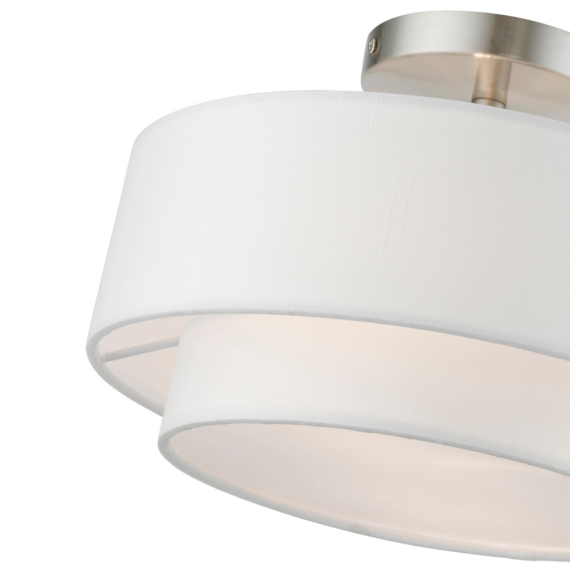 Livex Lighting Meridian 2 - Light Semi-Flush Mount in  Brushed Nickel