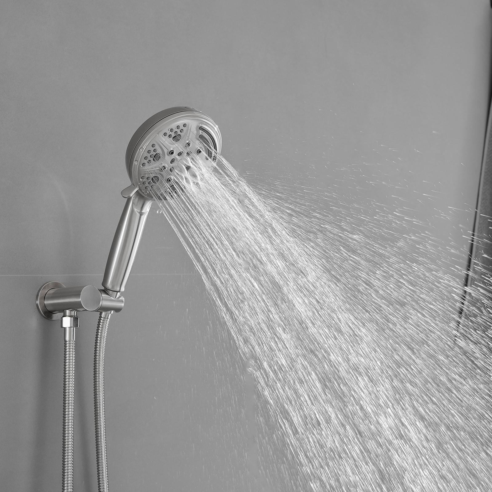 Single Handle 1-Spray Round Rain Shower Faucet Set with High Pressure Shower Head Hand Shower