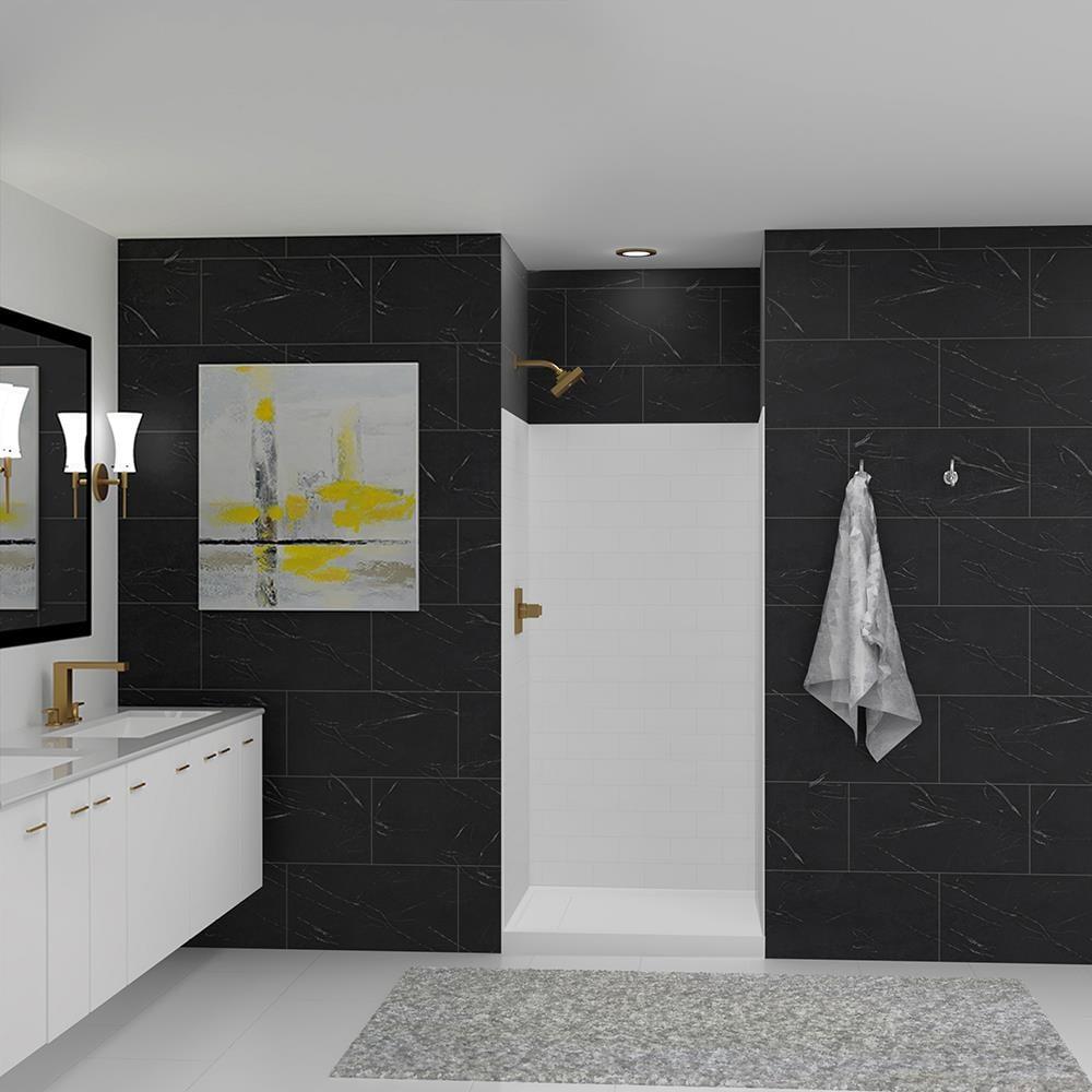 Transolid SaraMar 36'' W 36'' D 72'' H Glue Up Solid Surface Wall