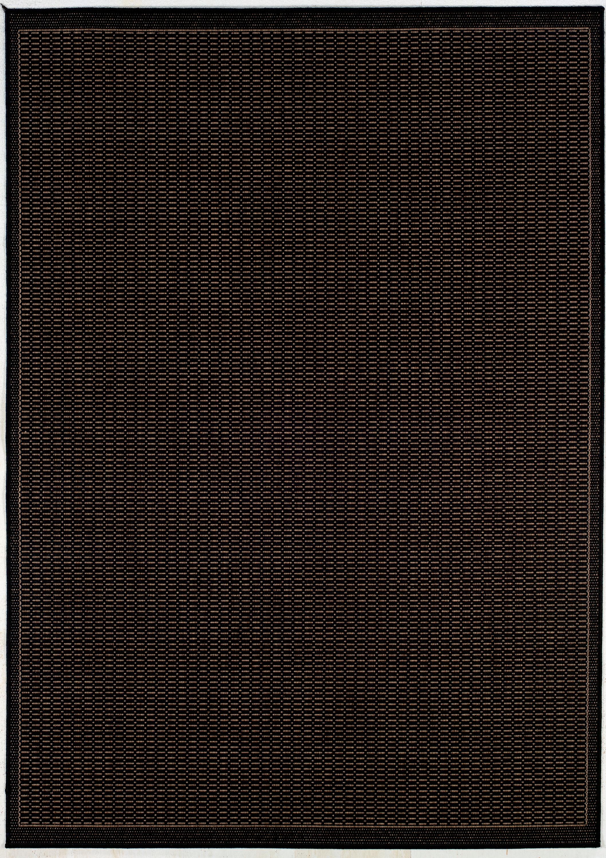 Couristan Recife Saddle Stitch Indoor /Outdoor Area Rug, Black- Cocoa, 3'9" x 5'5"