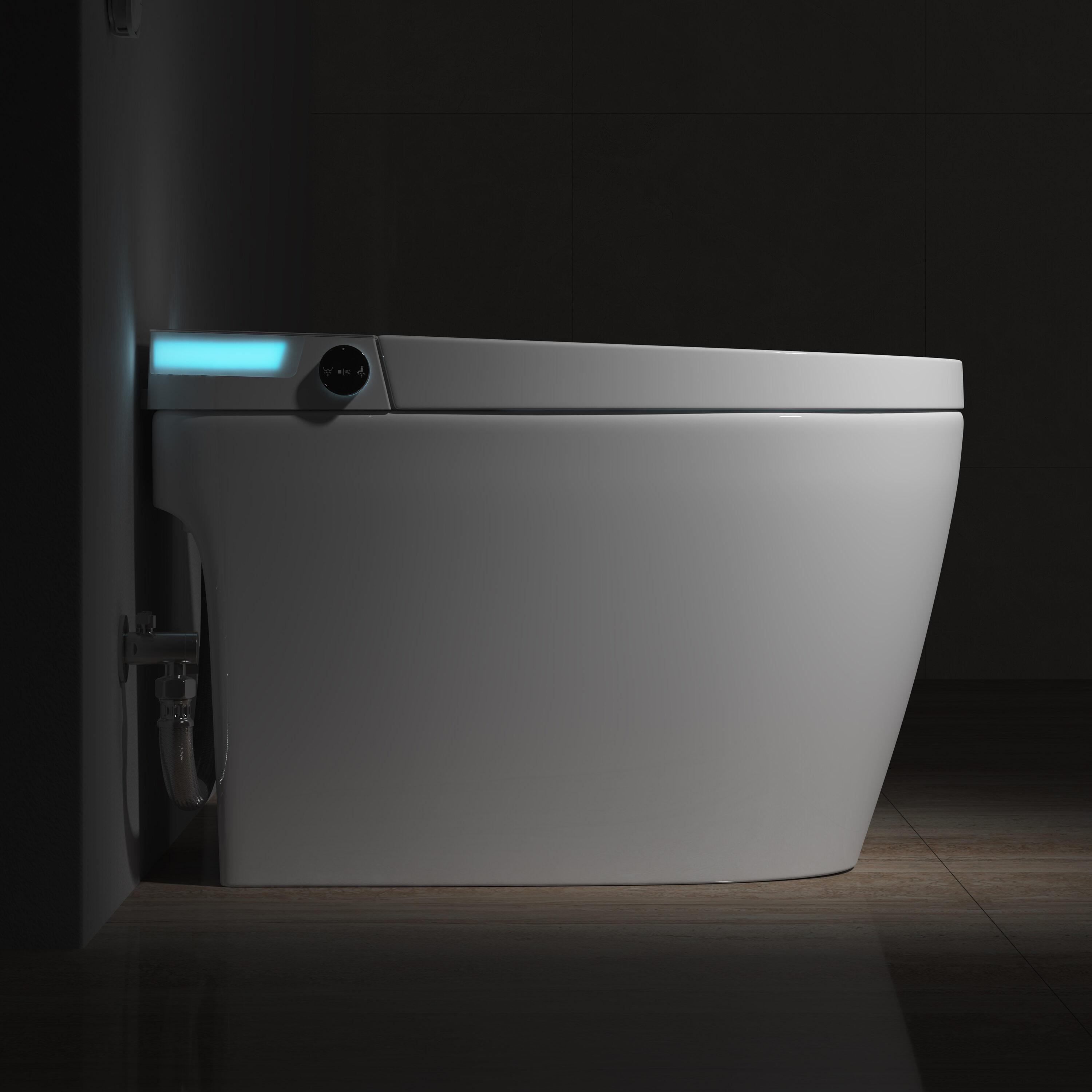 Eridanus White Vitreous China Smart Bidet Toilet with Heated Seat and Remote Control