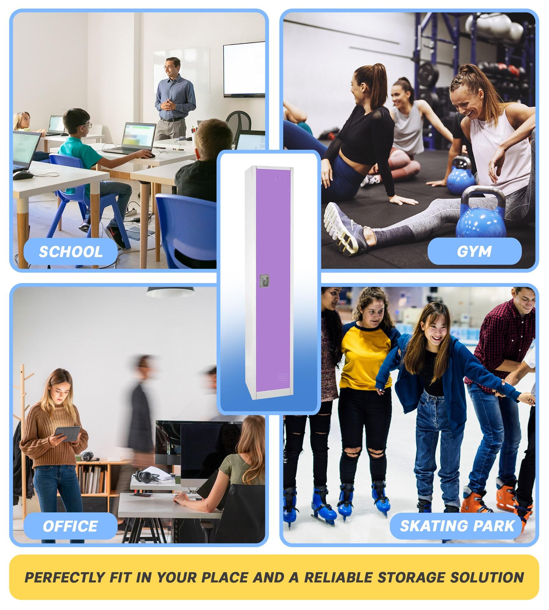 AdirOffice 12'' Wide Steel 1-Tier School and Gym Locker