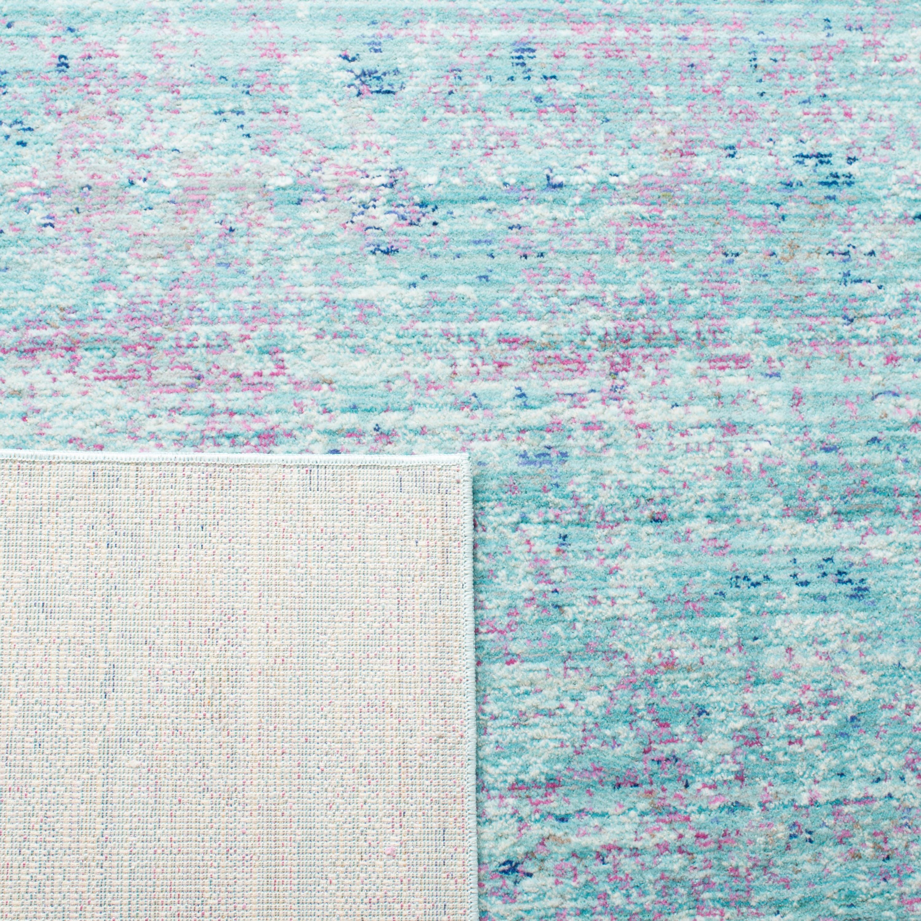 SAFAVIEH Valencia Gracelyn Abstract Polyester Area Rug, Turquoise/Multi, 4' x 6'