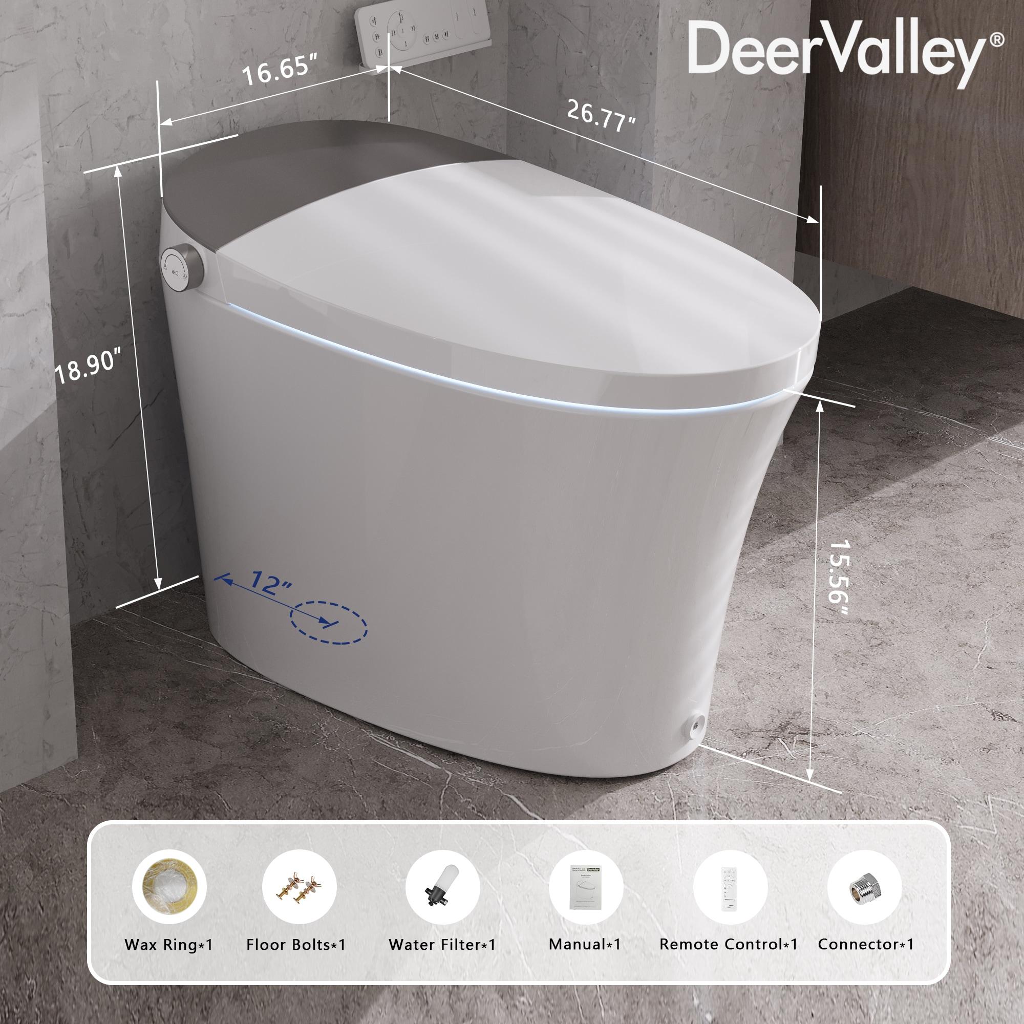 Elongated Smart Bidet Toilet Tankless, Foot Kick & Blackout Flush, Warm Wash, Night Light, Advanced