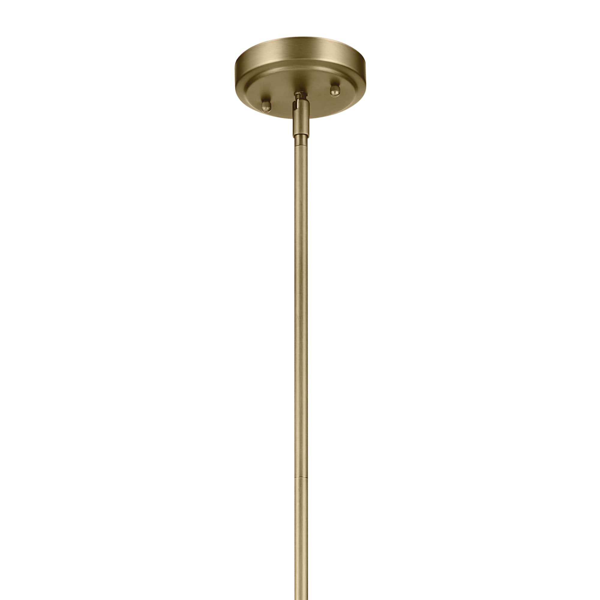 Natural Brass Mini Pendant with Clear Seeded Glass Shade