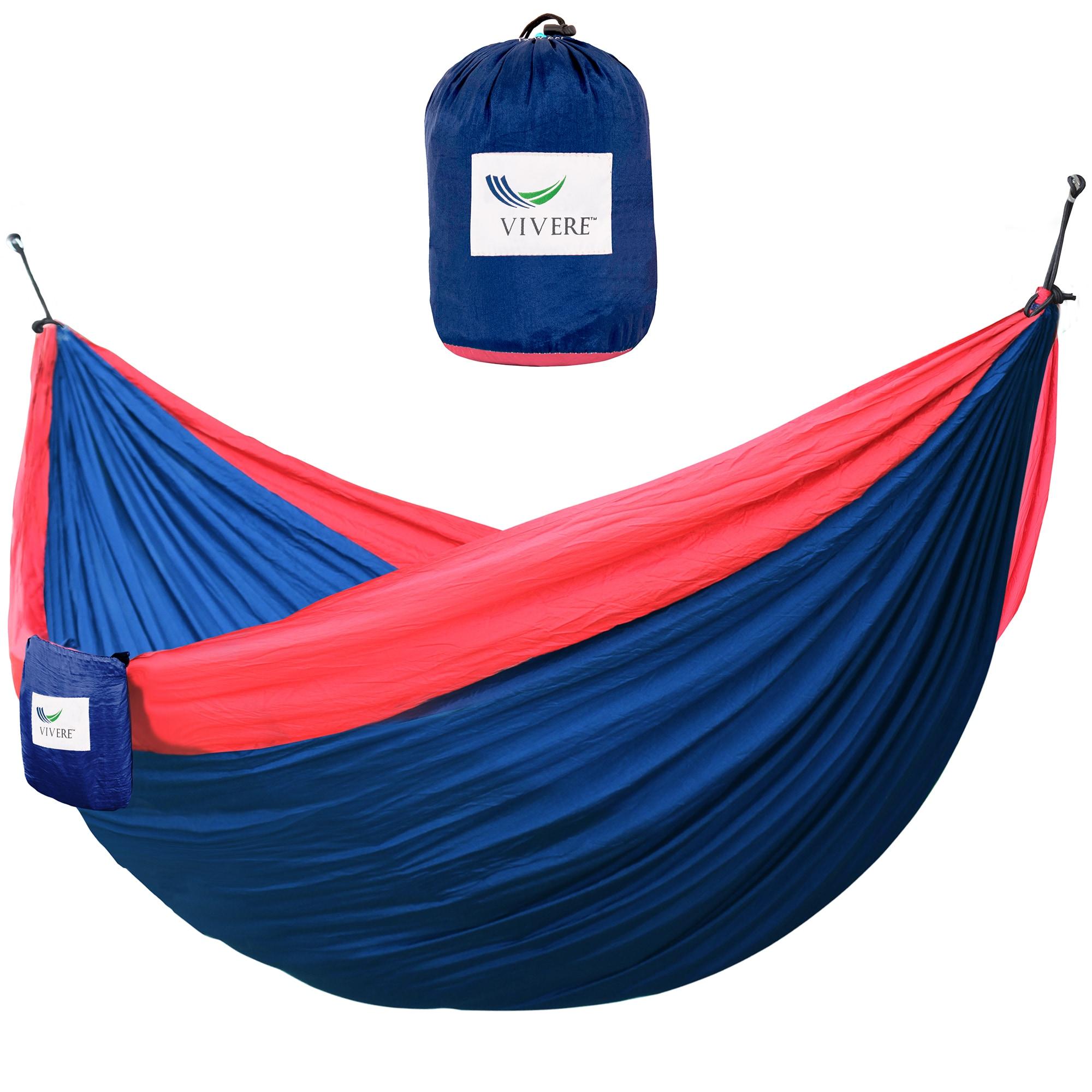 Vivere Double Parachute Hammock in Navy and Red