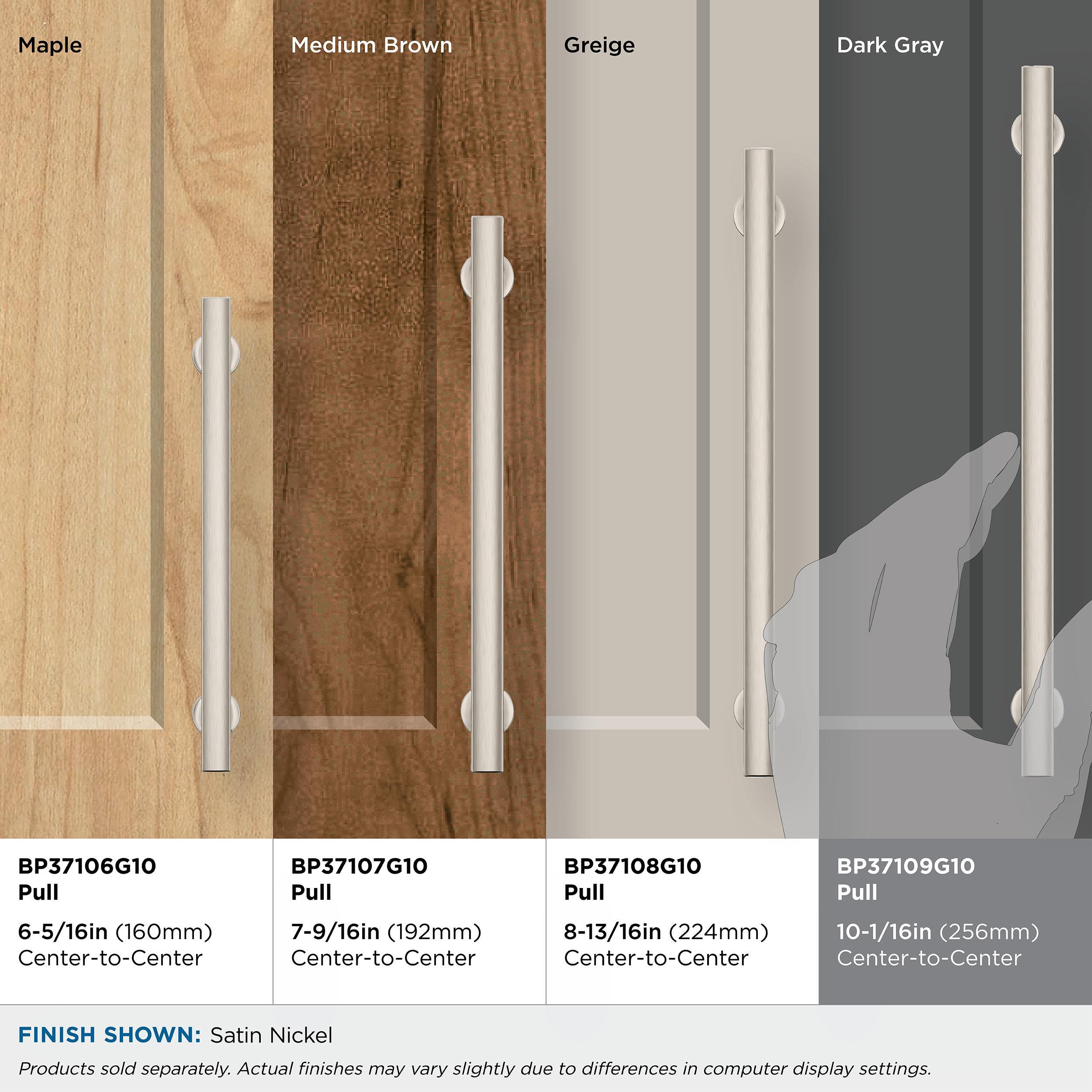 Amerock Everett 10-1/16 inch (256mm) Center-to-Center Satin Nickel Cabinet Pull