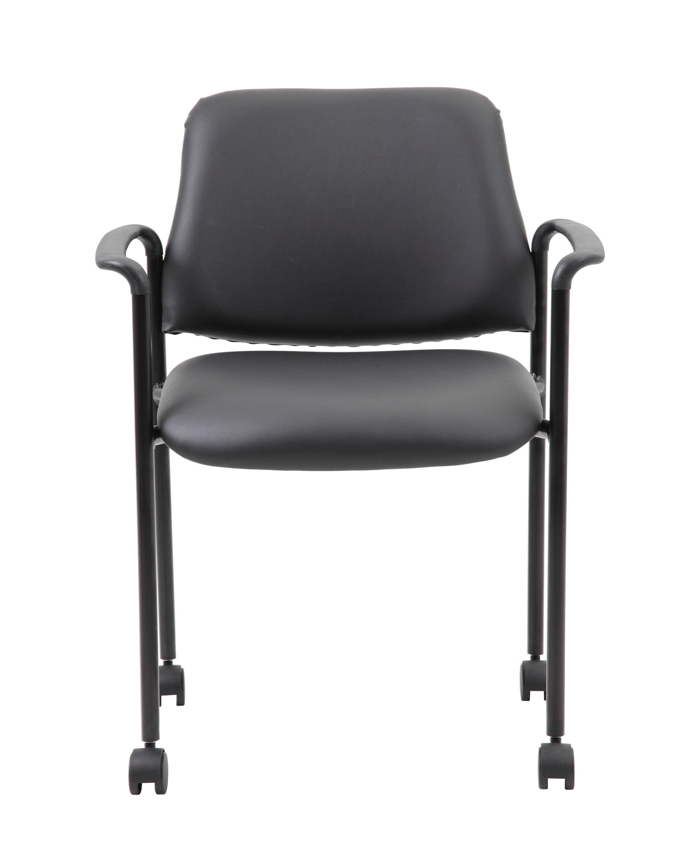 Mesh Guest Chair with Fixed Arms & Metal Frame - Boss Office Products: Stackable, Breathable Back