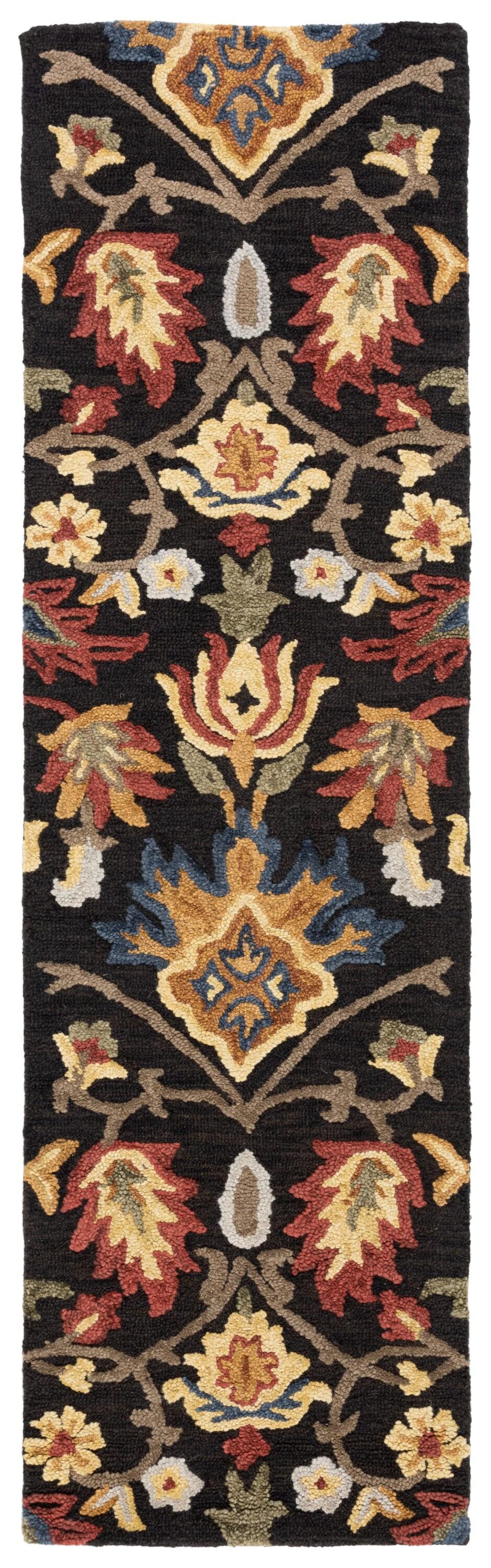 Blossom BLM402 Hand Tufted Runner Rug - Charcoal/Multi - 2'3"x8' - Safavieh.