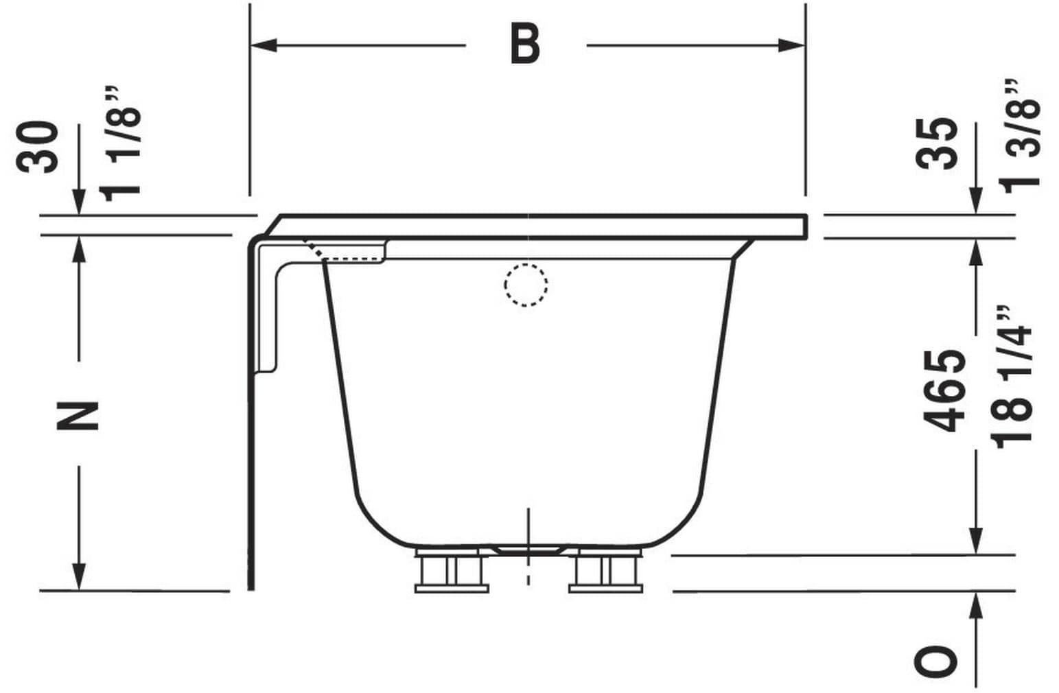 Architec 60" x 32" Alcove Soaking Bathtub with Left Drain (drain not included) - White