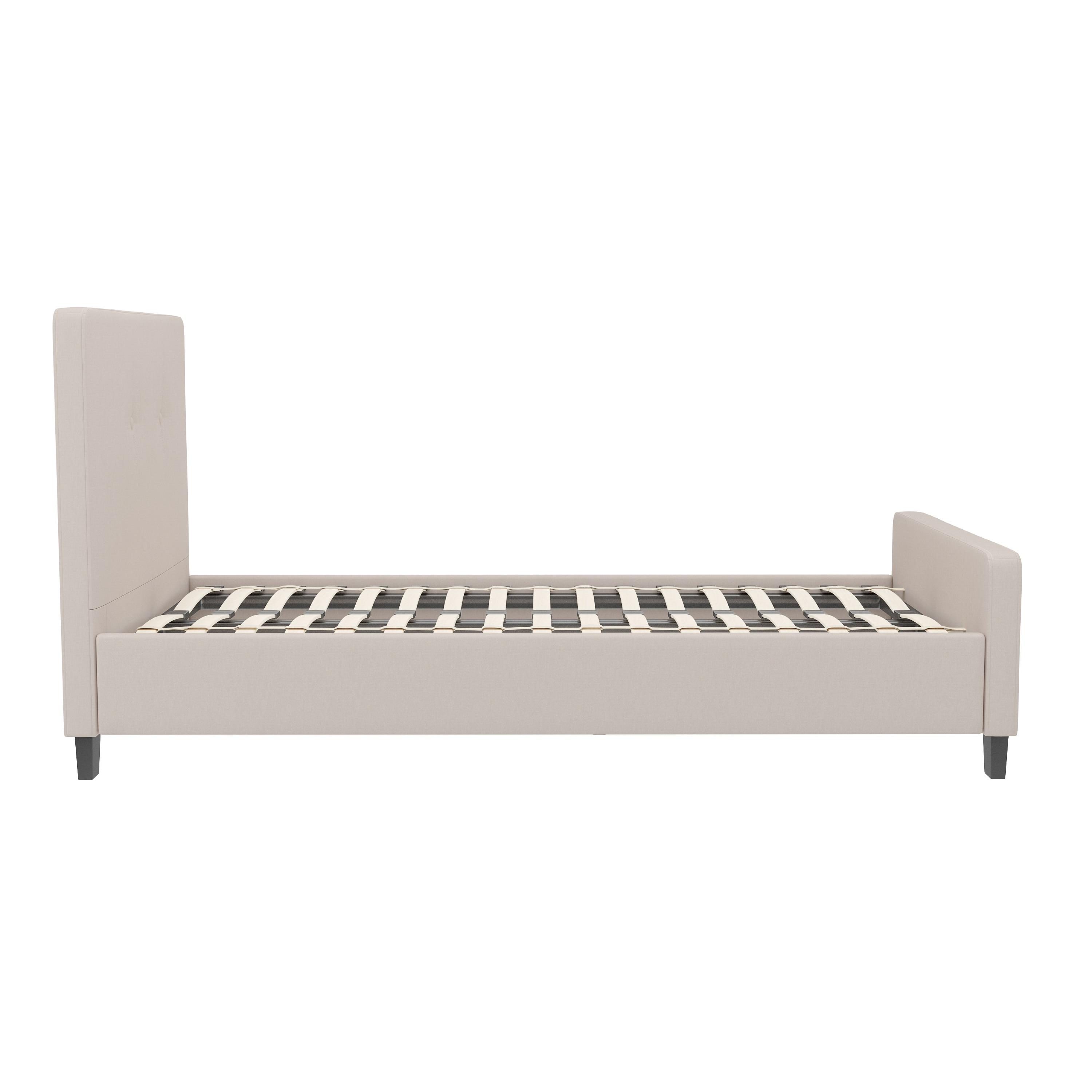 Flash Furniture Tribeca Full Size Tufted Upholstered Platform Bed in Beige Fabric