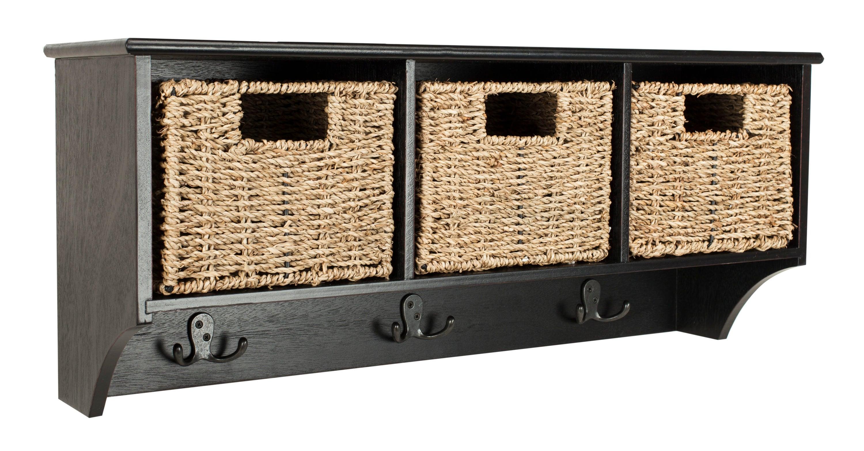 Finley Hanging 3 Basket Wall Rack - Black - Safavieh