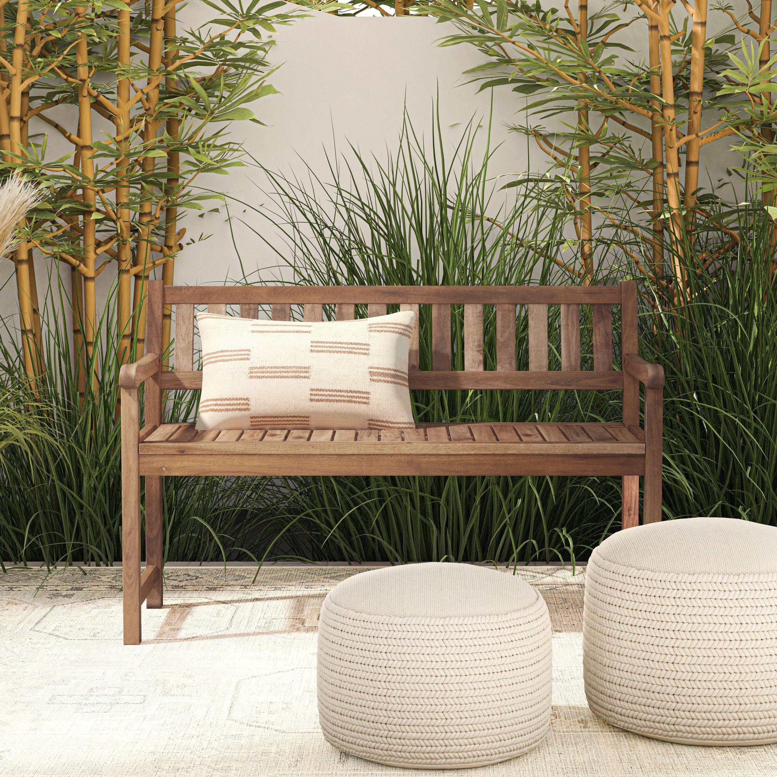 Linon Catalan Bench - Teak Finish