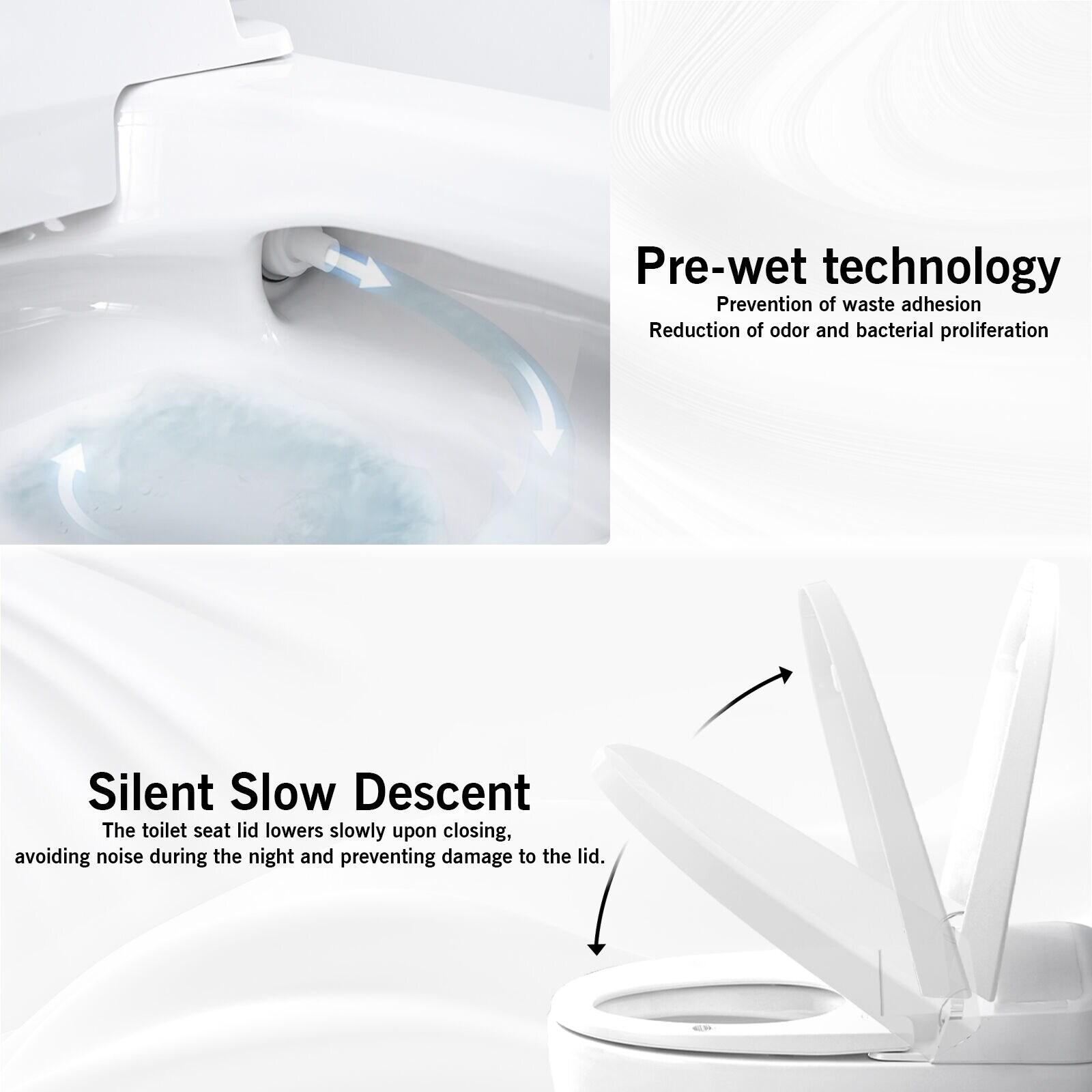 VIBRANTBATH 1.1 Gallons GPF Elongated Bidet Toilet (Seat Included)