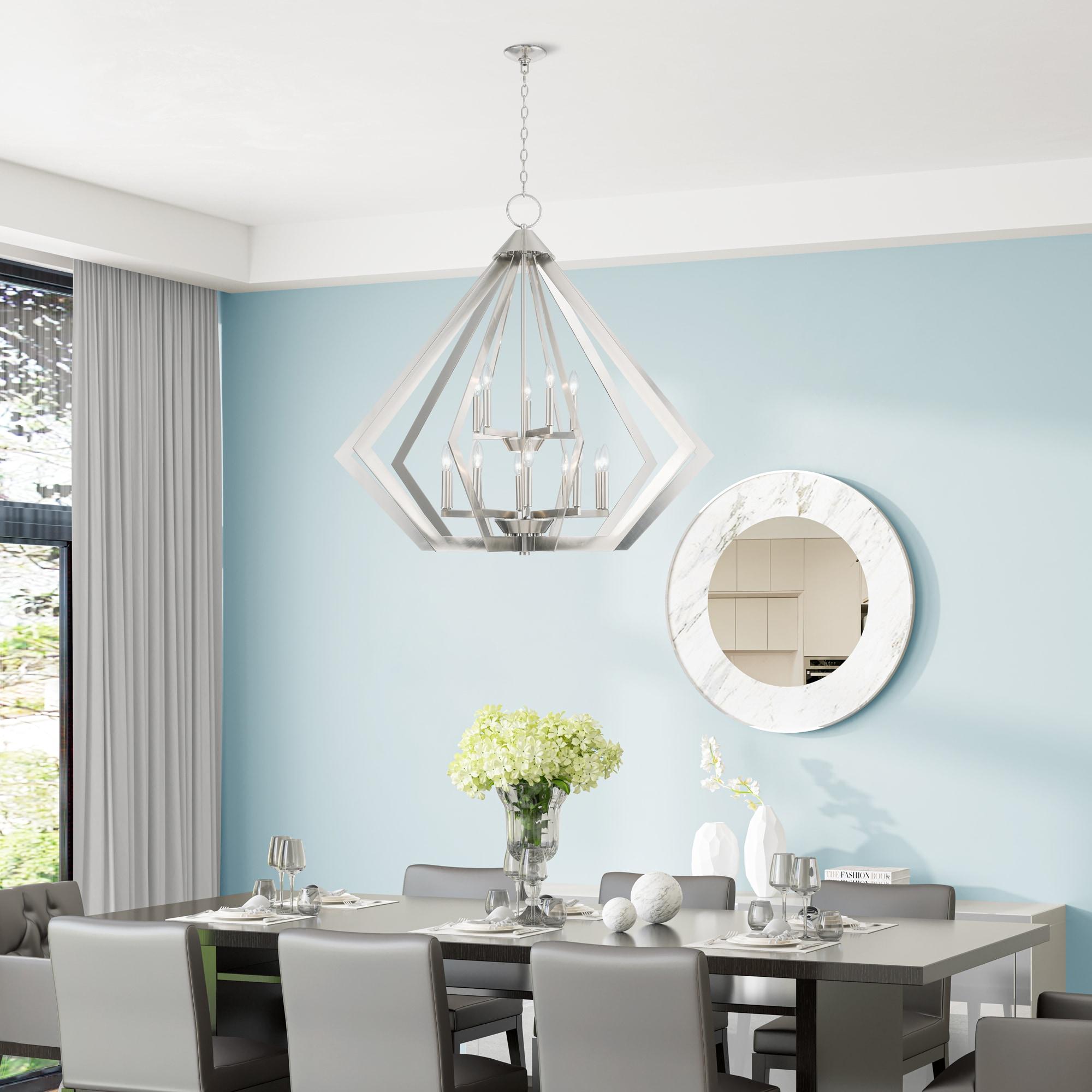 Livex Lighting Prism 15 Light Foyer Chandelier in Brushed Nickel