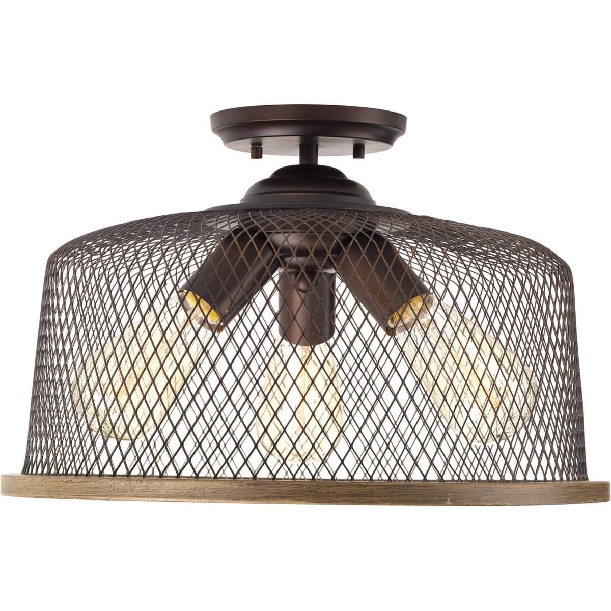 Progress Lighting - Three Light Semi-Flush Mount - Close-to-Ceiling - Tilley -