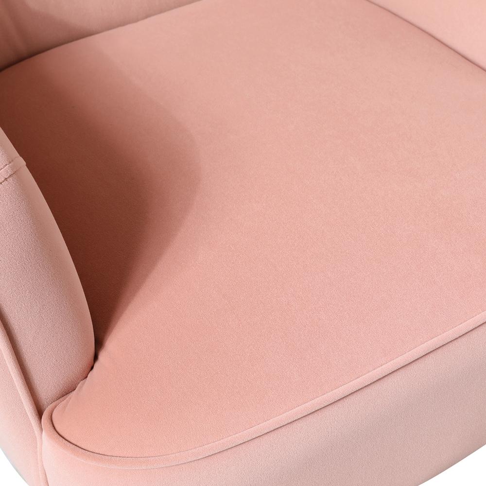 Wooden Upholstery Accent Side Chair Velvet Fabric Tufted with golden legs Living Room Pink