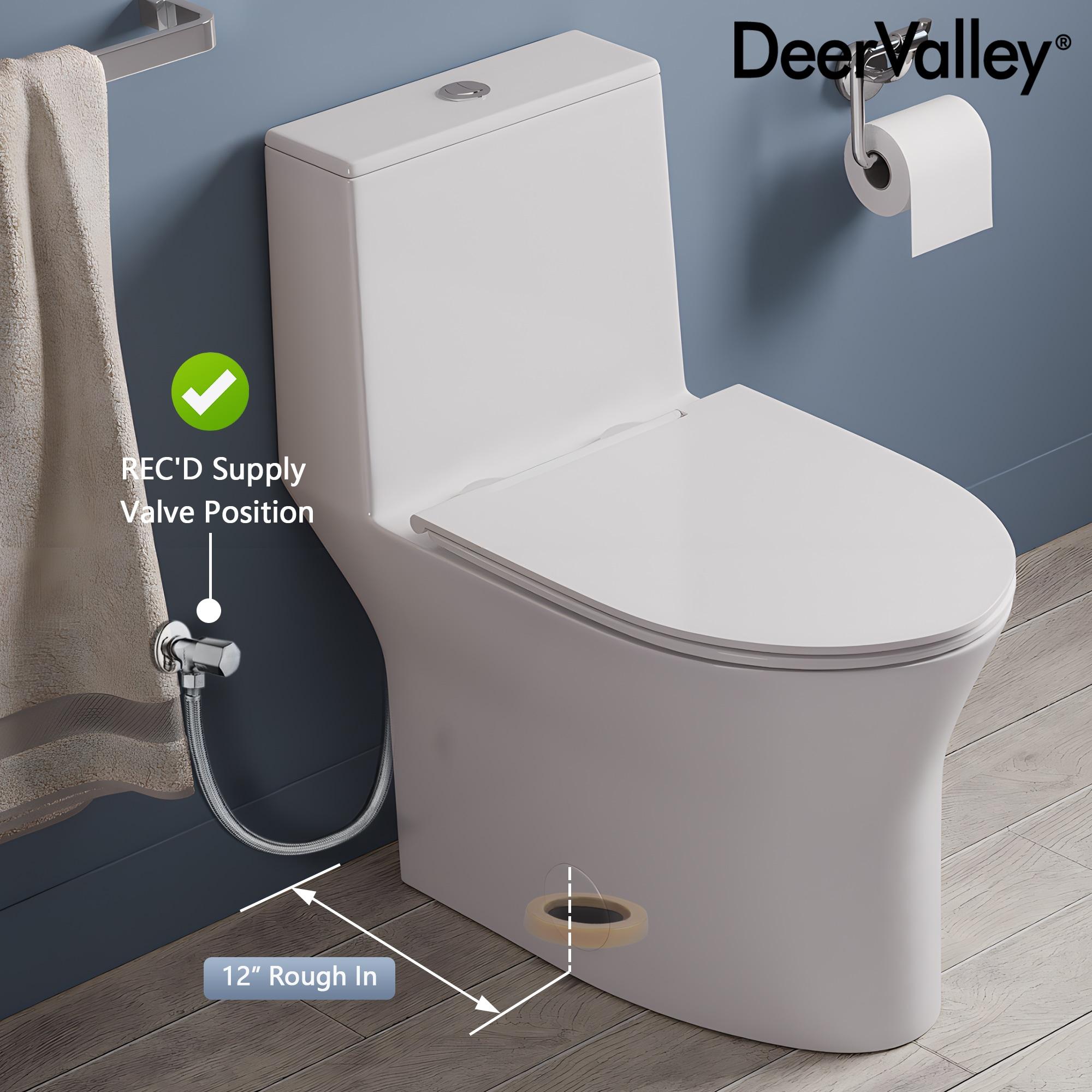 One Piece Toilet For Bathroom, Modern Bathroom Toilet with Dual Flush 1.1/1.6 Gpf Fully Skirted Toilets(Soft Close Seat)