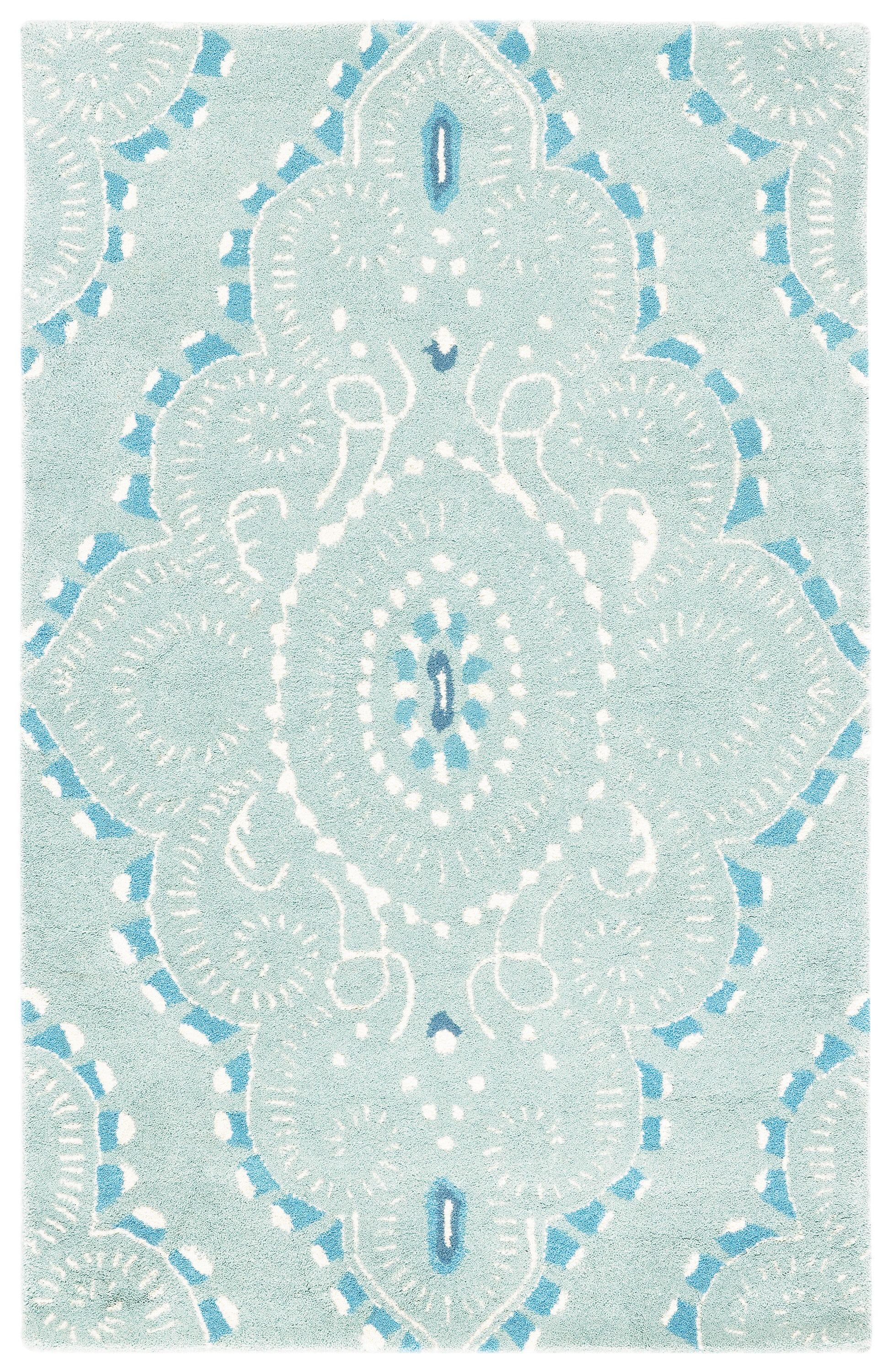 Wyndham WYD372 Hand Tufted Indoor Area Rug - Blue/Ivory - 4'x6' - Safavieh.