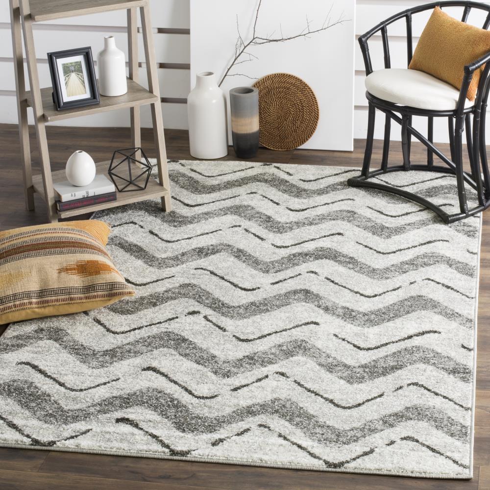 Adirondack ADR121 Power Loomed Area Rug - Silver/Charcoal - 8'x10' - Safavieh.