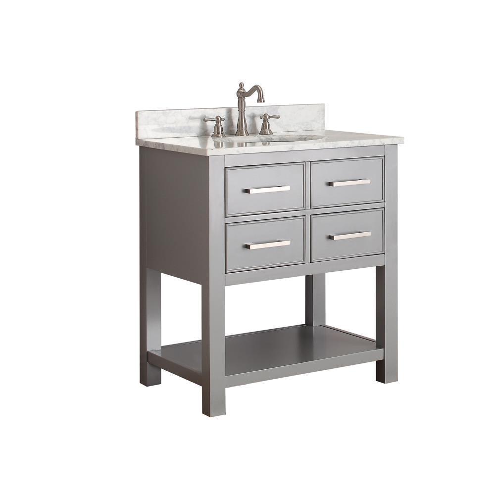 Chilled Gray 31" Stone Top Single Sink Vanity