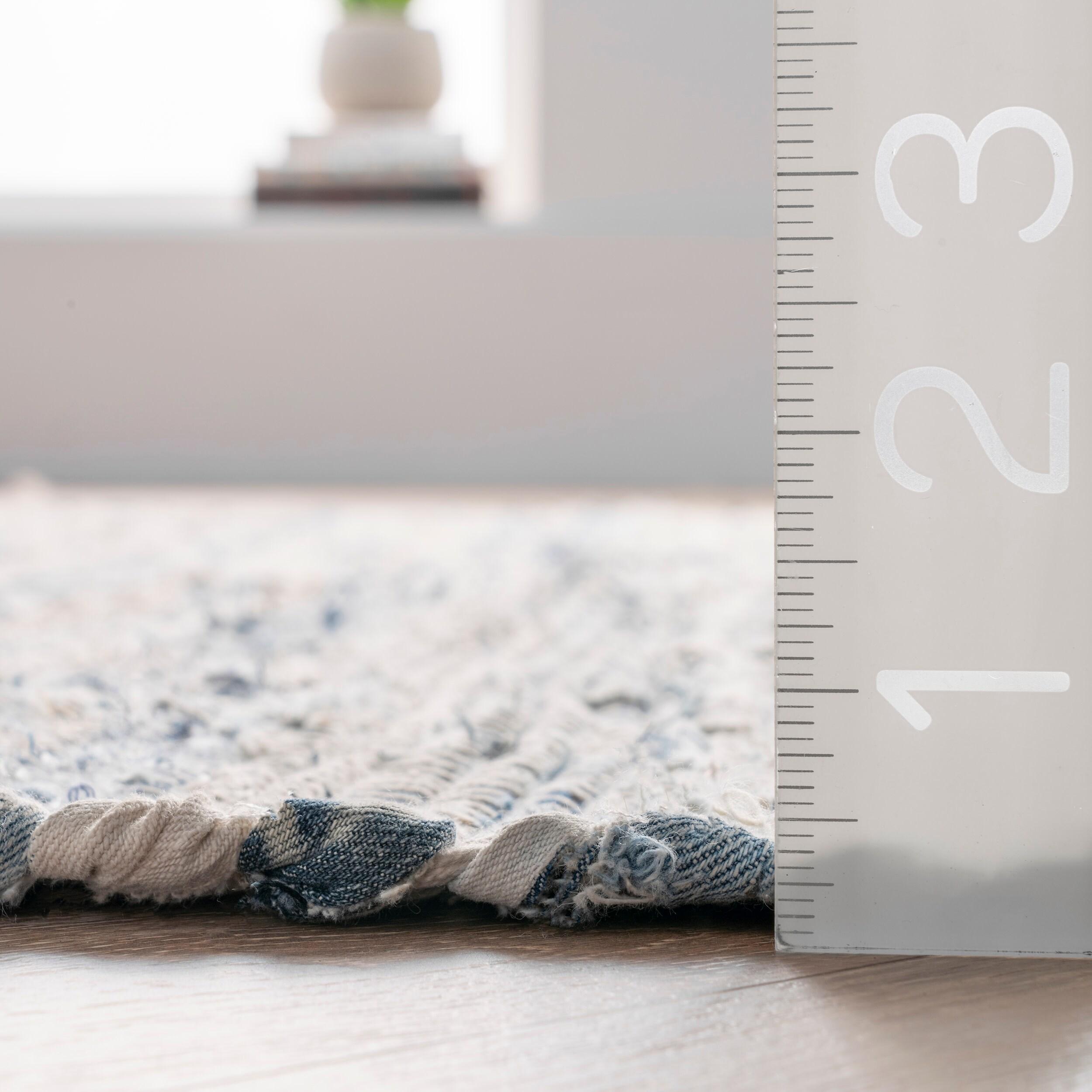 Nuloom Maile Cotton Kitchen Runner Indoor Area Rug - Hallway, Entryway, 2' 6" x 8', Blue