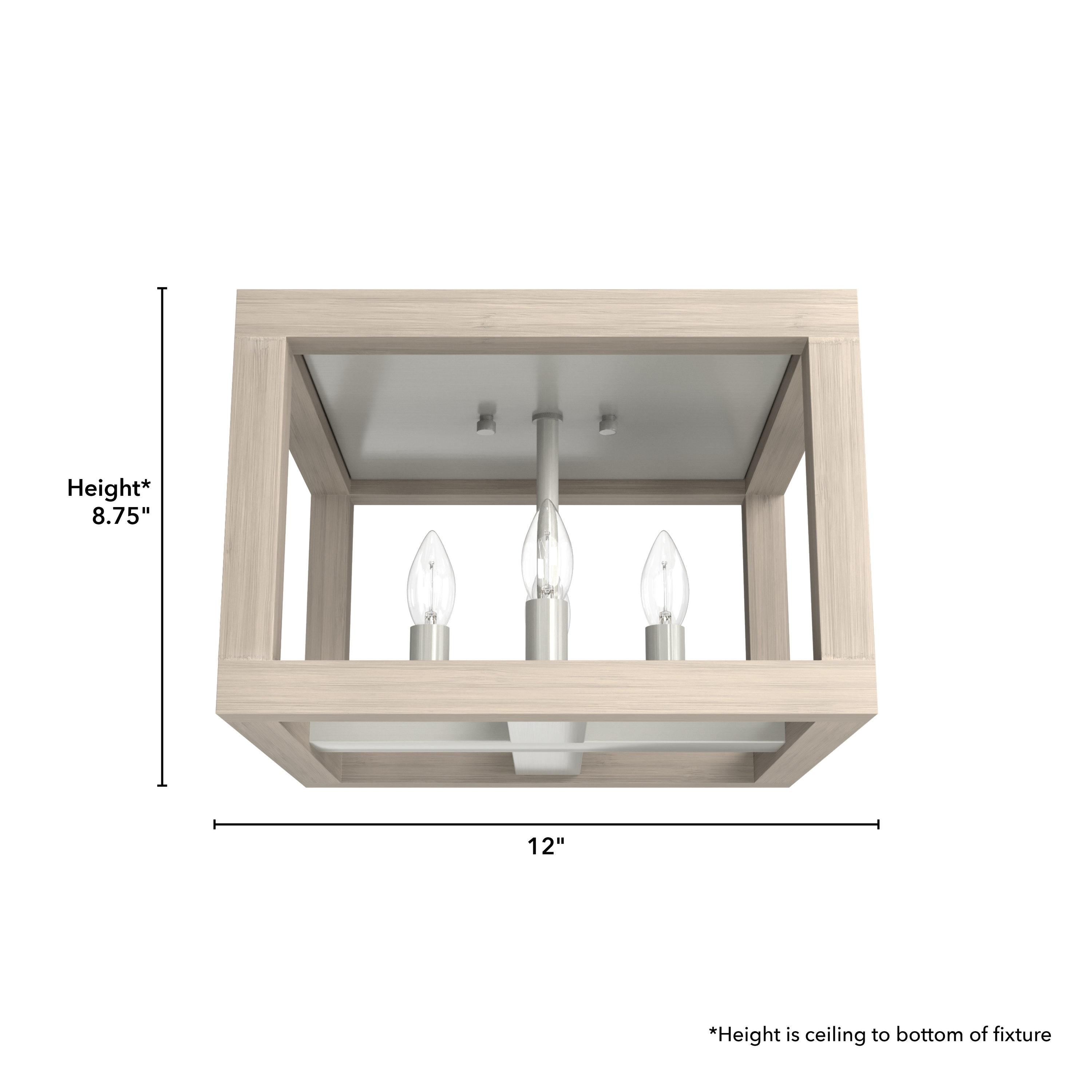 Squire Manor 4 - Light 12'' Lantern Square / Rectangle Flush Mount