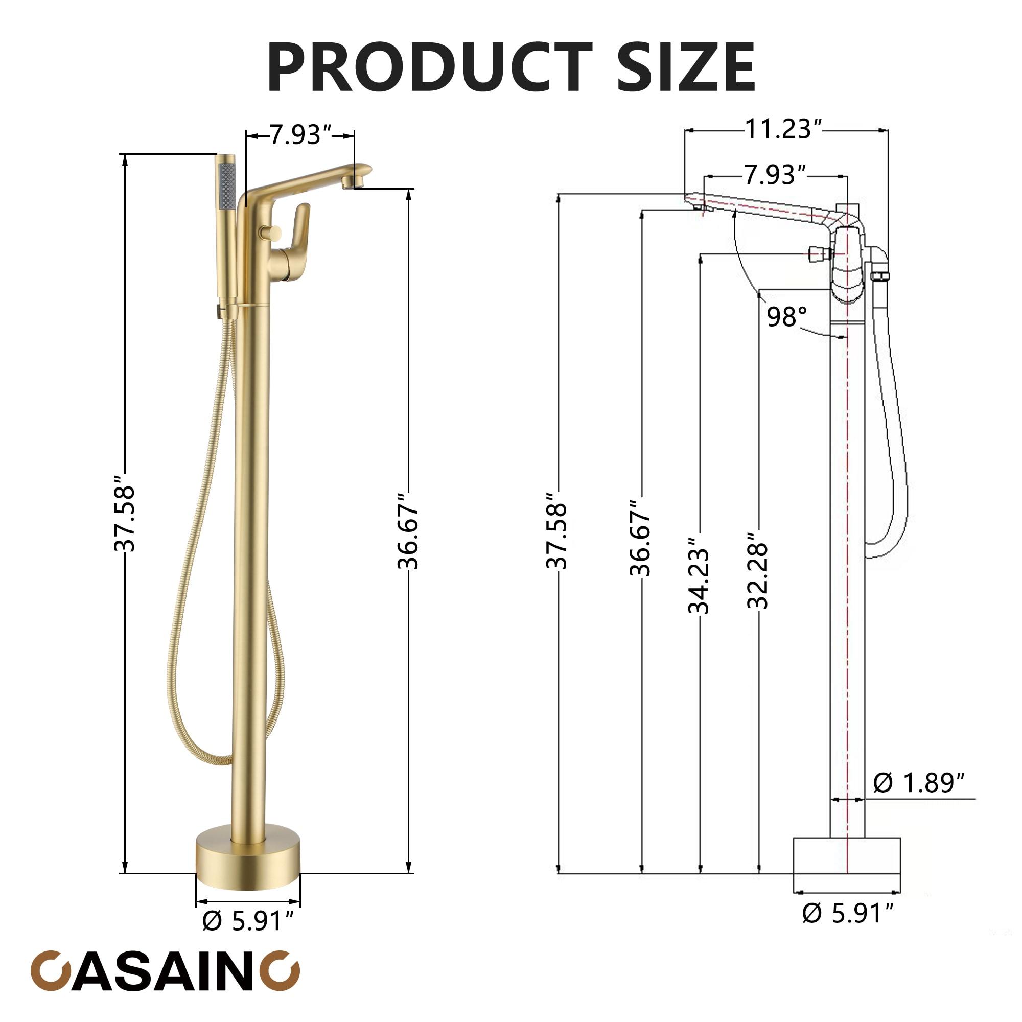 Single Handle Freestanding Bathtub Faucet with Diverter and Handshower