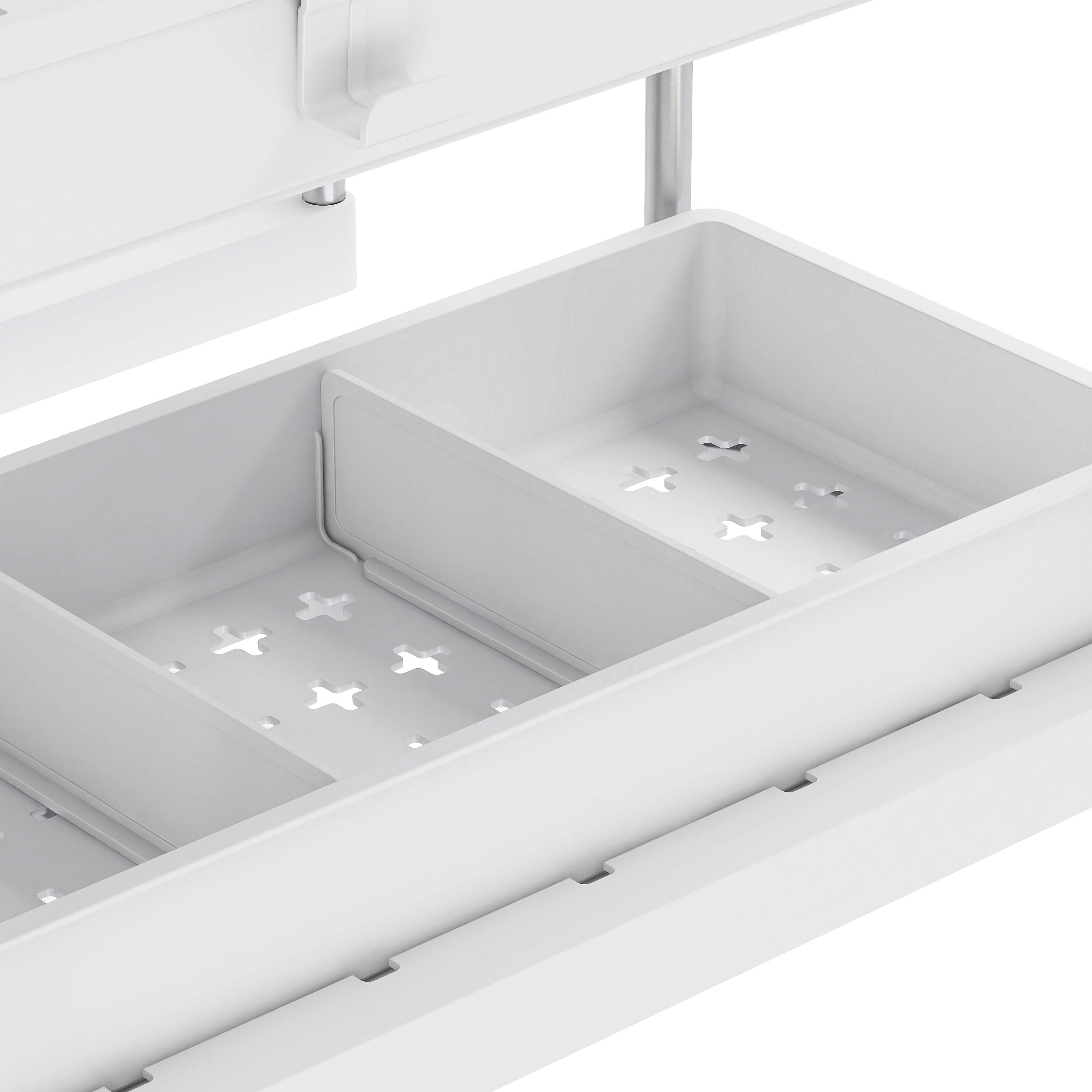 Simplify 2 Tier Sink Organizer with Drawer White