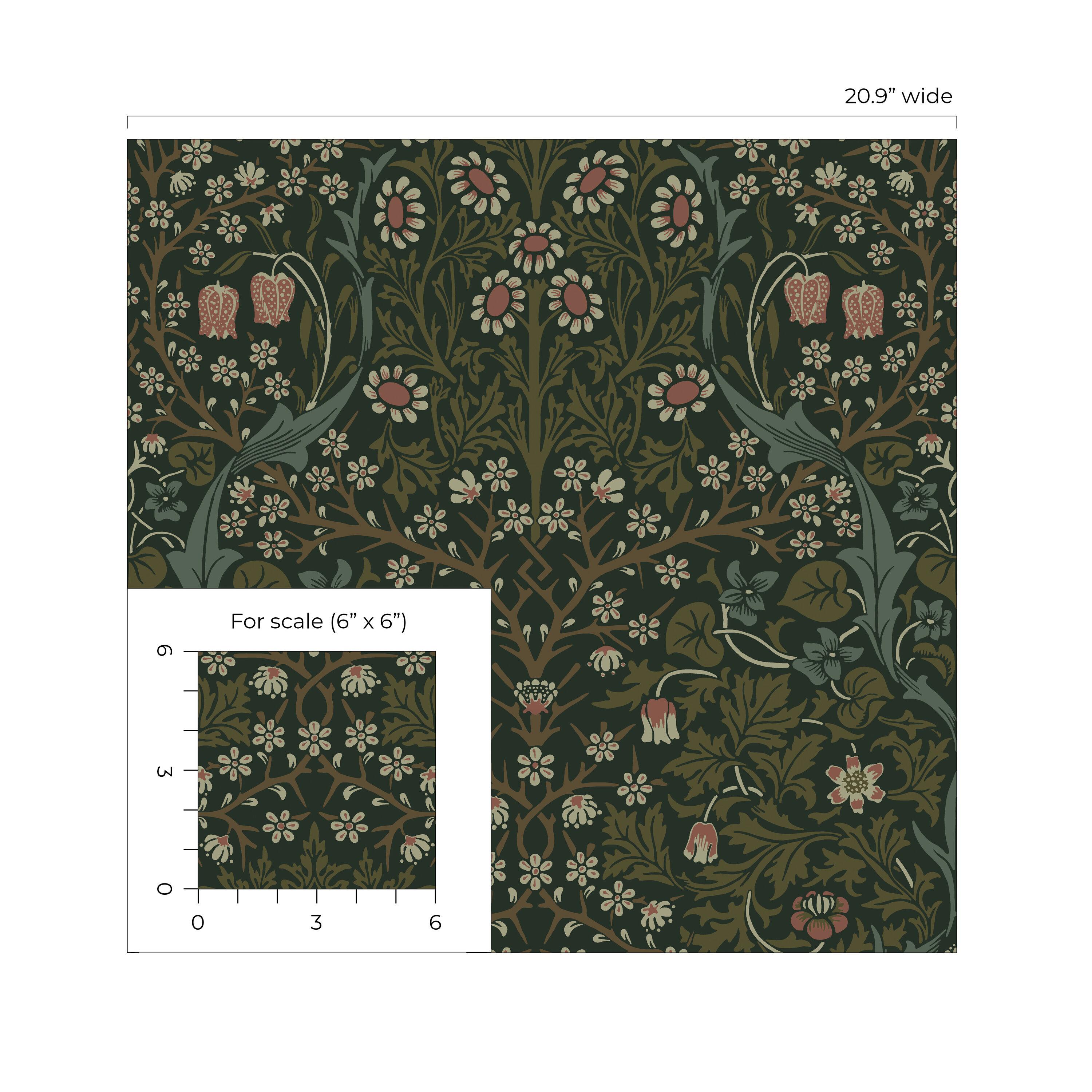 NextWall Greenery Victorian Garden Floral Peel and Stick Wallpaper